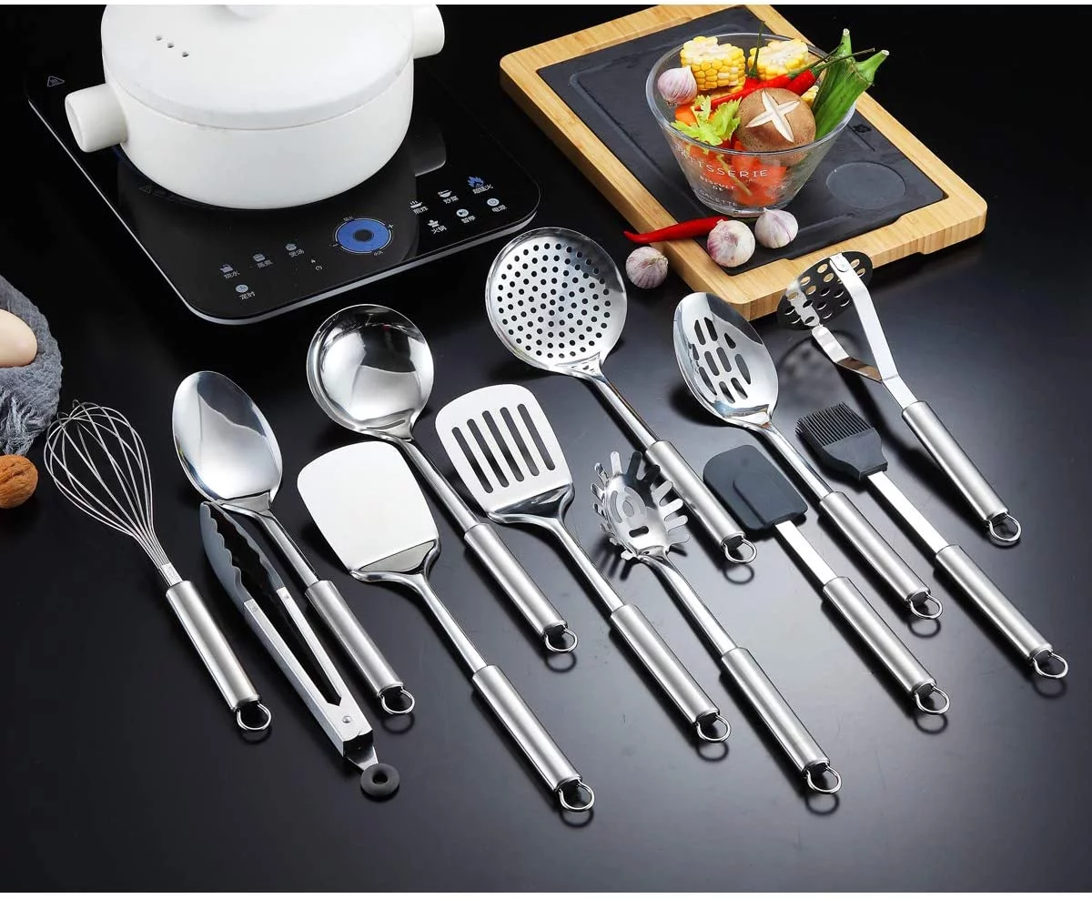 ReaNea 13 Piece Stainless Steel Kitchen Utensils Set with Utensil Holder