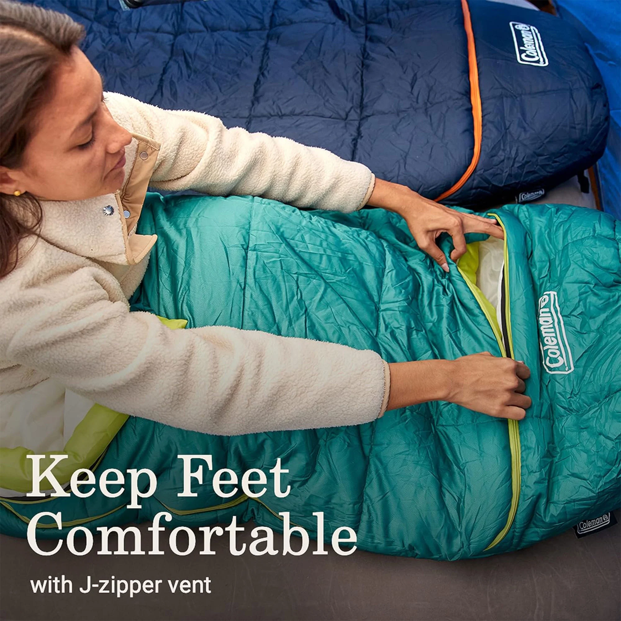 Coleman Big Bay Mummy Foot Ventilation Sleeping Bag, 40 Degree Big & Tall