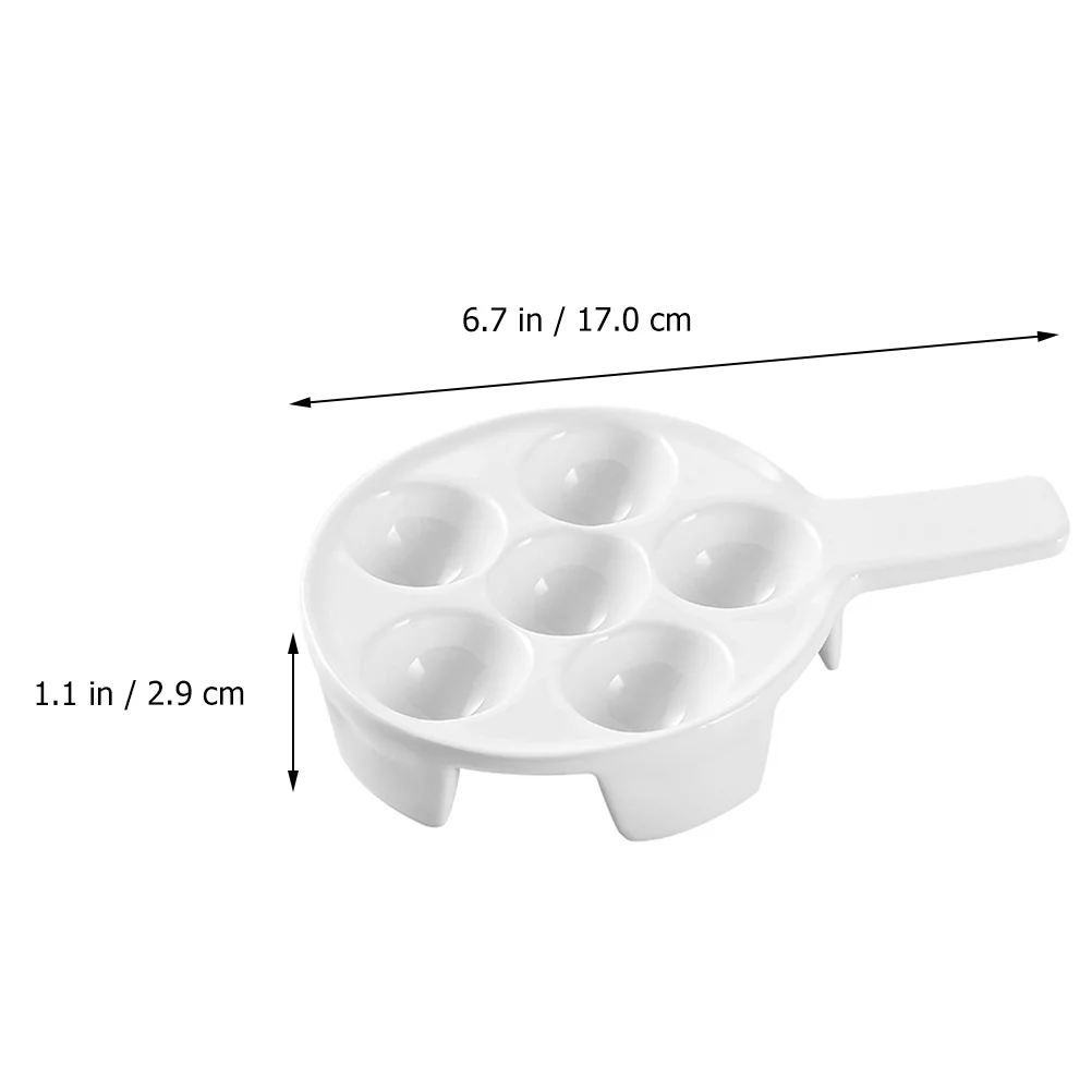 FRCOLOR 1Pc Ceramic Escargot Baking Plates Snail Baking Dish with Handle for Home