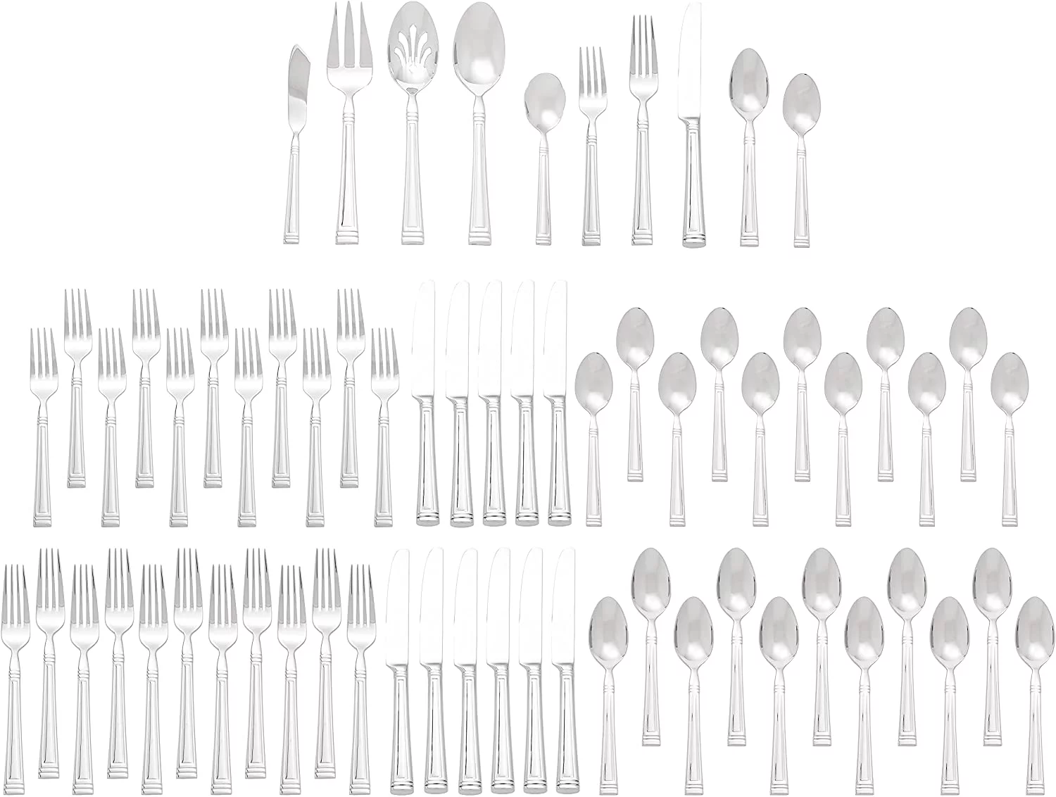 Lenox Esquire 65-Piece Stainless Steel Flatware Set, Service for 12
