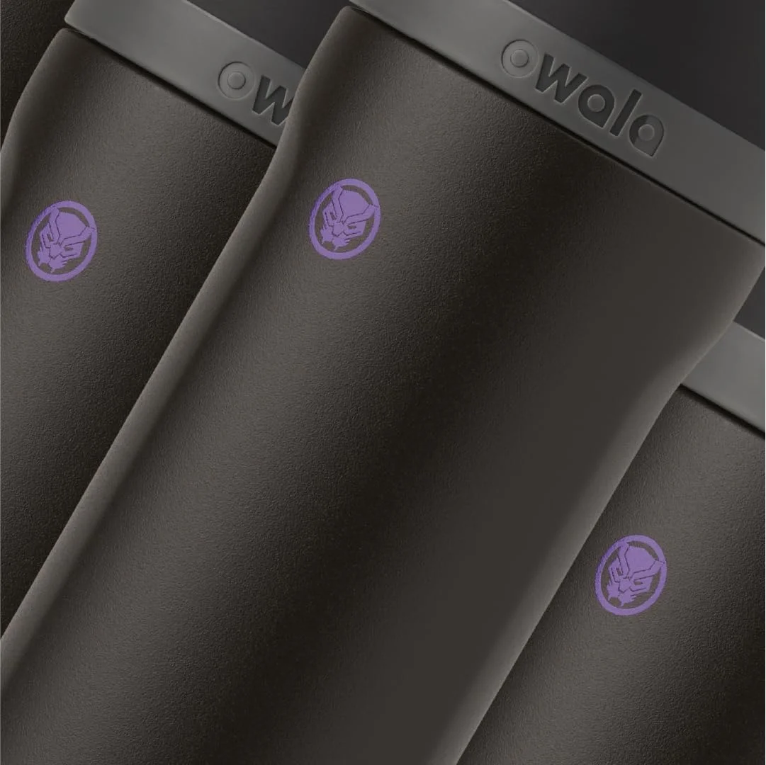 Owala FreeSip Insulated Stainless Steel Water Bottle with Straw, BPA-Free Sports Water Bottle, Great for Travel, 24 Oz, Black Panther