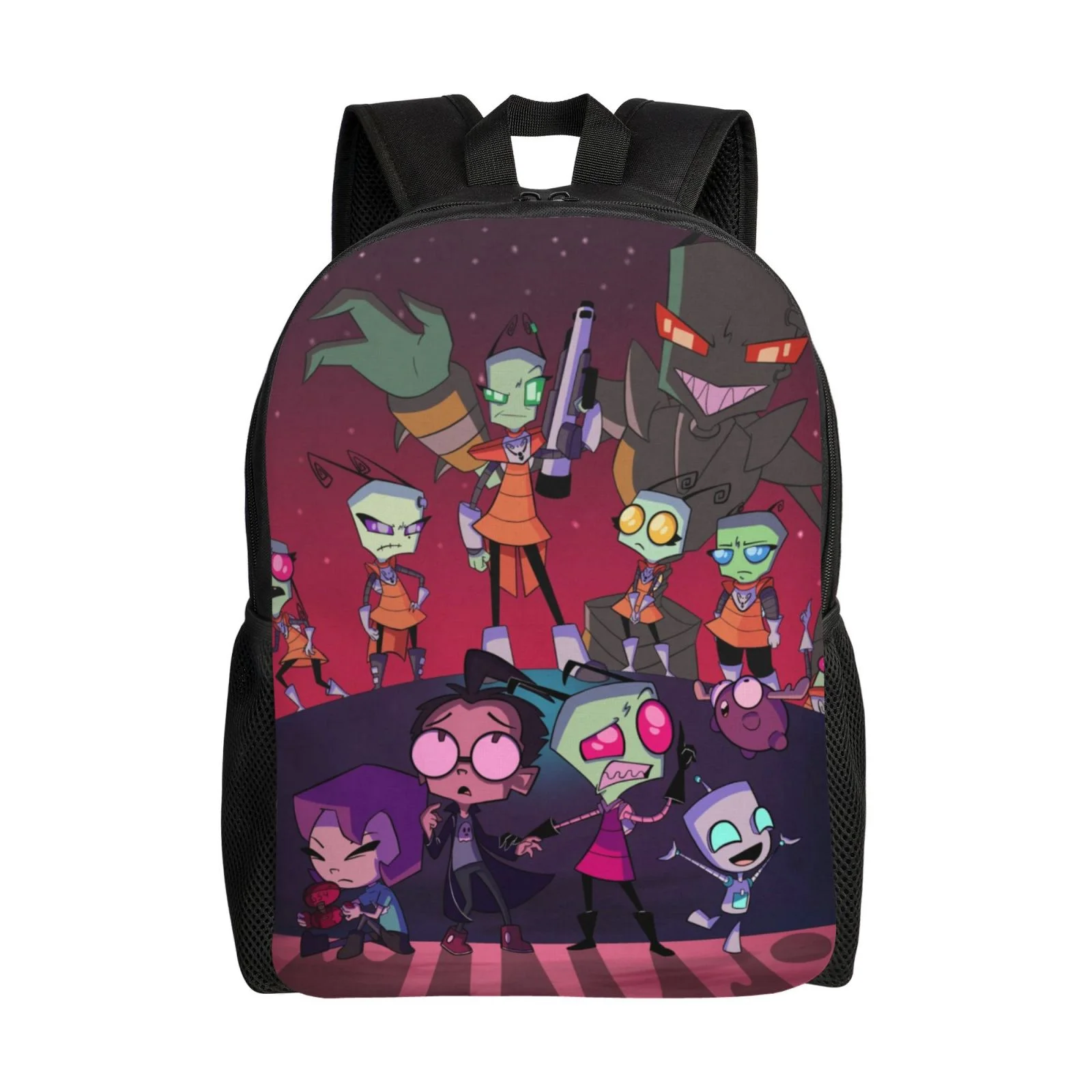Invader Zim Fun Backpack Lightweight Unisex Basic Daypack Bookbag Laptop Satchel Rucksack For Travel School Office Daily