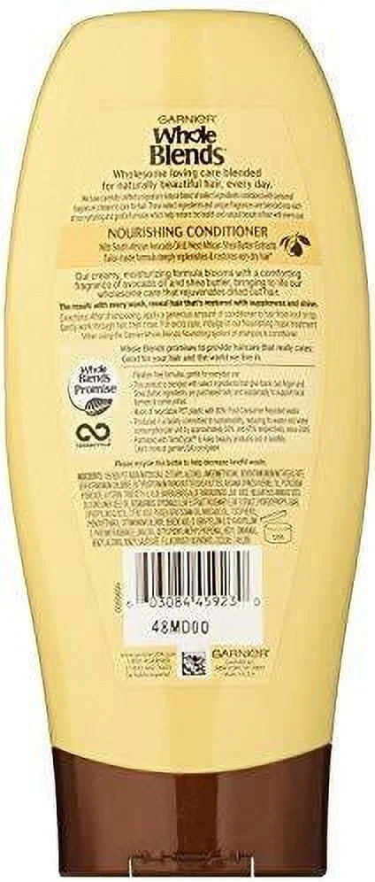 Garnier Whole Blends Haircare - Nourishing Shampoo & Conditioner Set - With Avocado Oil & Shea Butter Extracts - Net Wt. 12.5 FL OZ (370 mL) Per Bottle - One Set