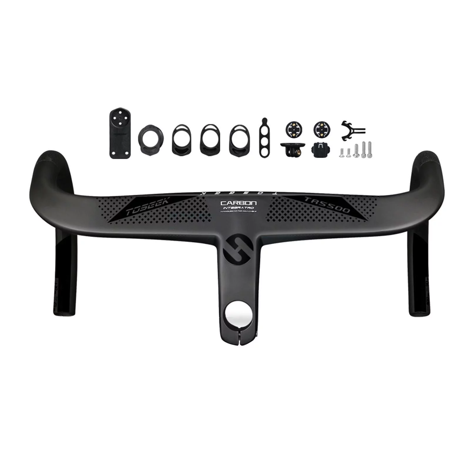 Carbon Integrated Road Handlebar Handle /420/440 80 90 100 110 120mm Glossy Carbon Fiber Bike Handlebars , 420x100mm