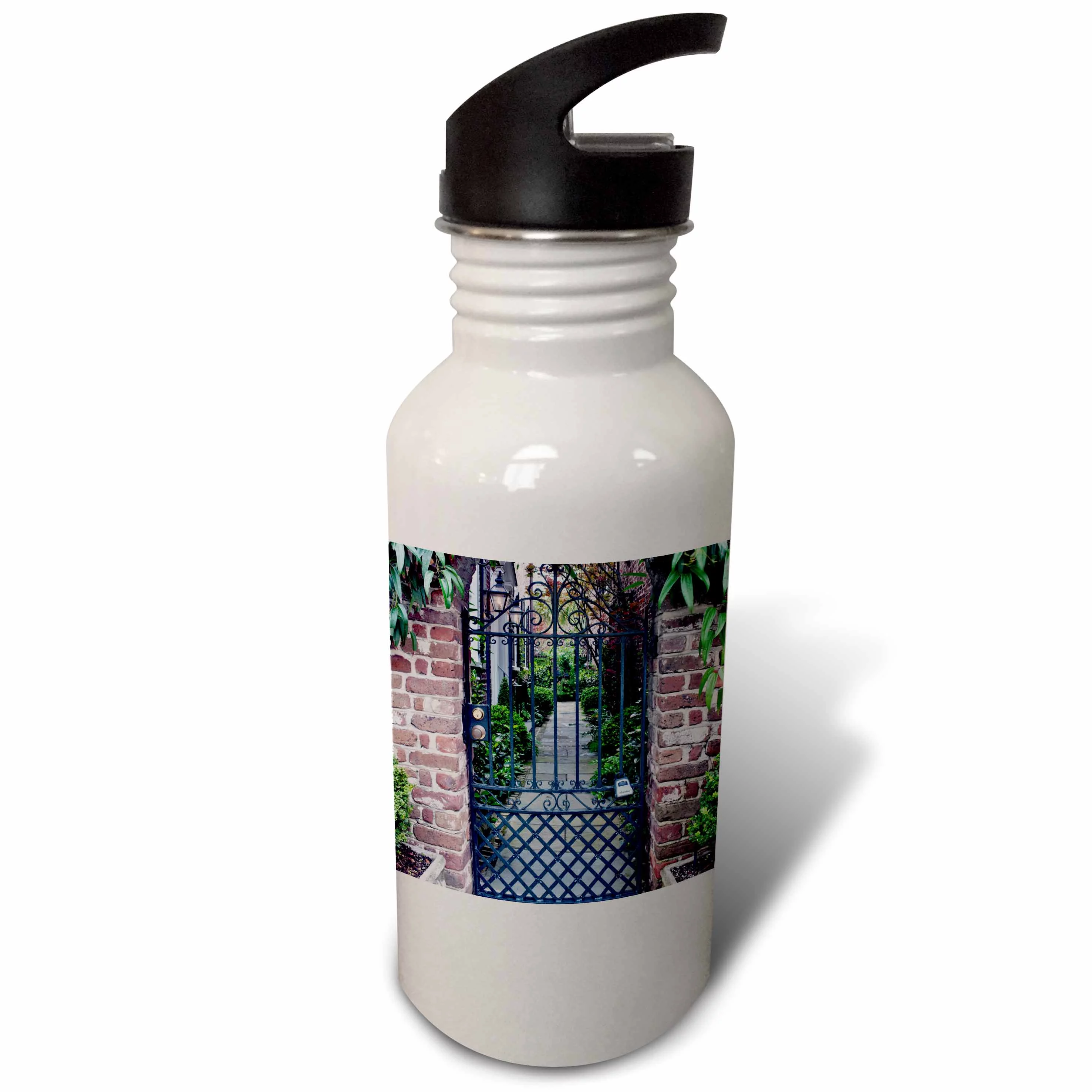 USA, South Carolina, Charleston, Historic House Gate - US41 RTI0010 - Rob Tilley 21 oz Sports Water Bottle wb-146478-1