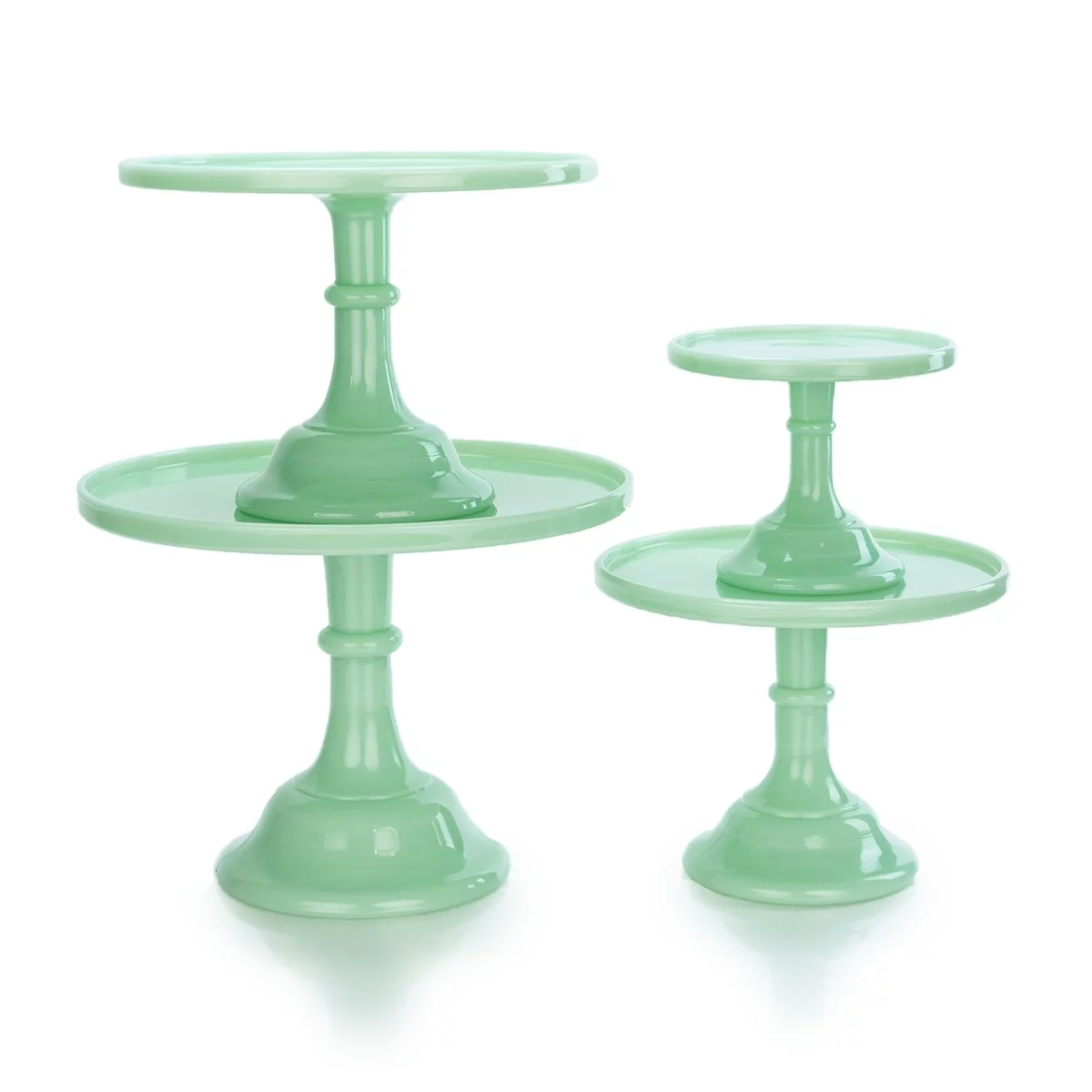 Mosser Glass 4-Tier Cake Plates Set | Jade