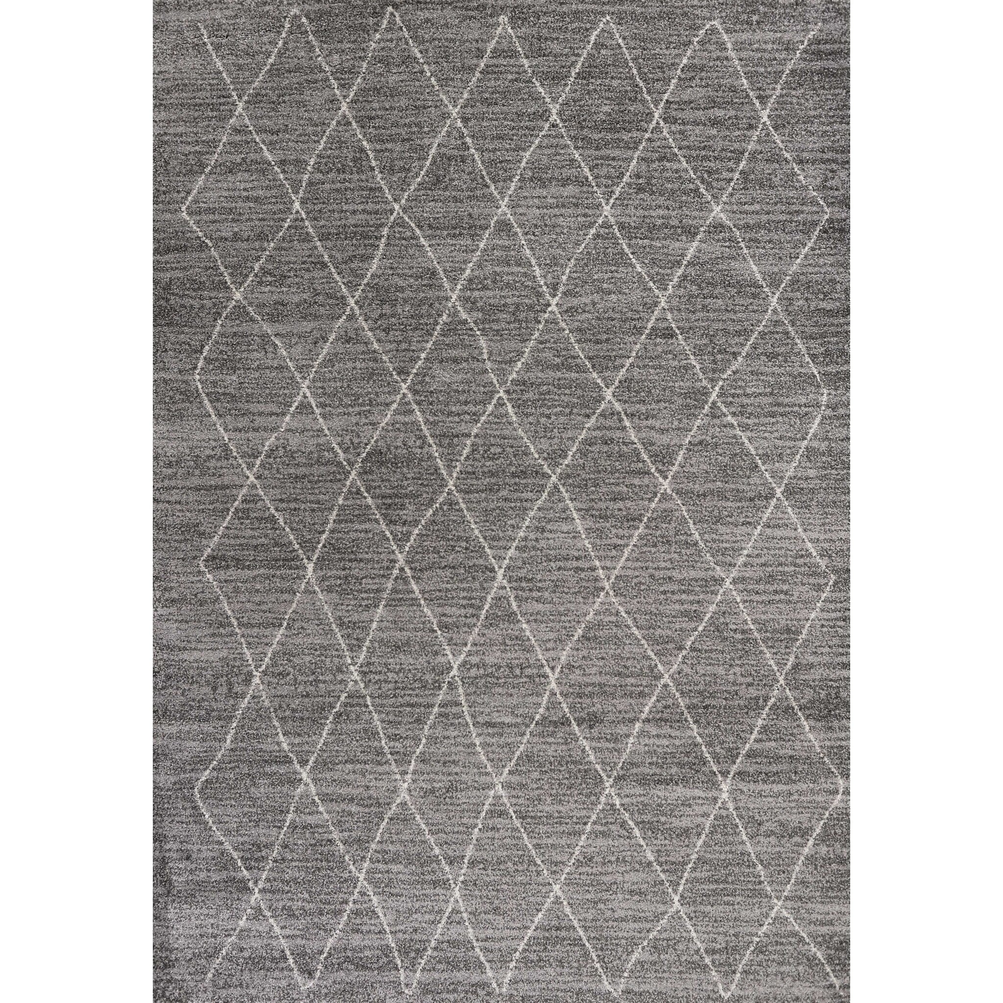 5' x 8' Grey Geometric Diamond Indoor Area Rug - 5' Octagon|