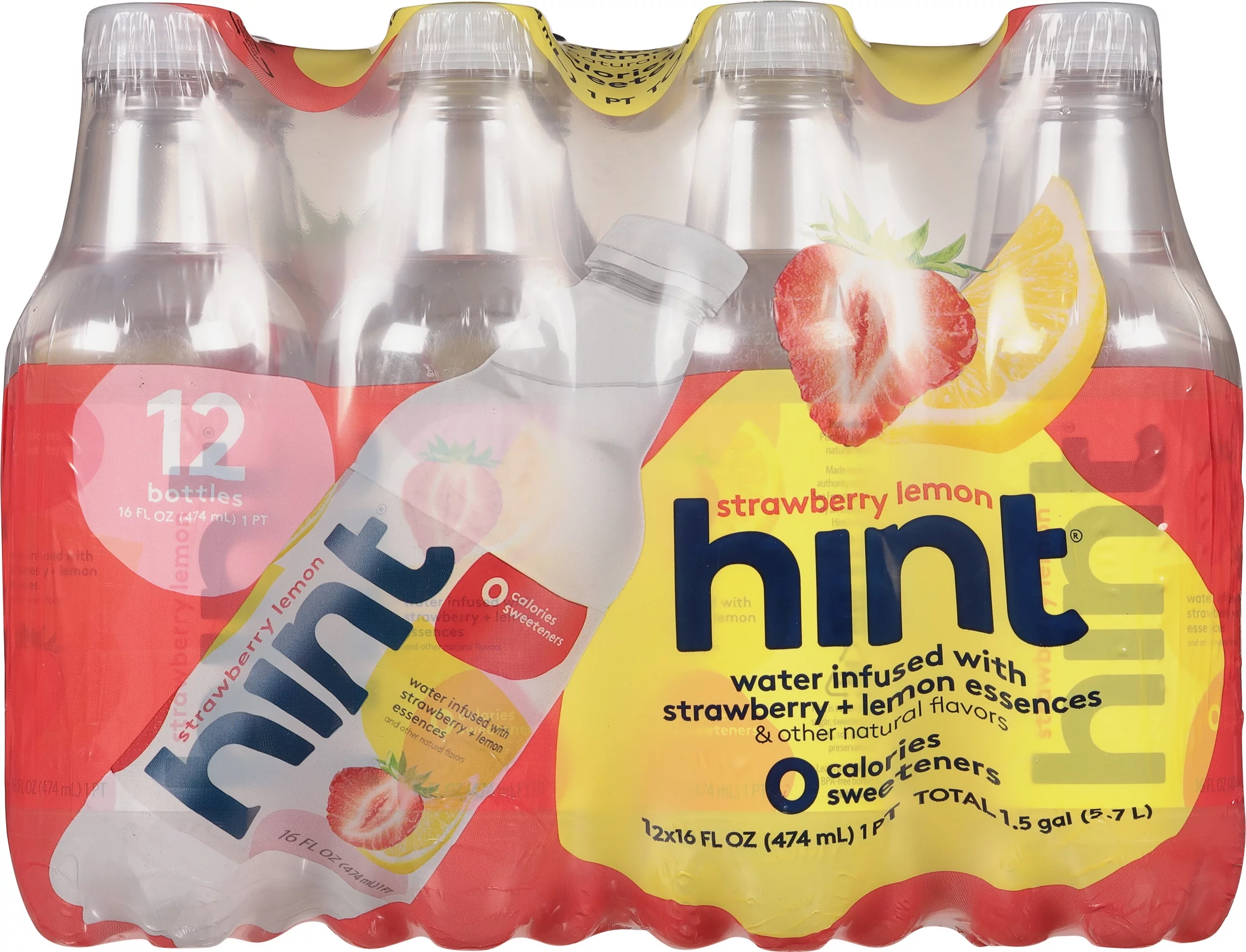 Hint Strawberry Lemon Infused Water 1/12pk