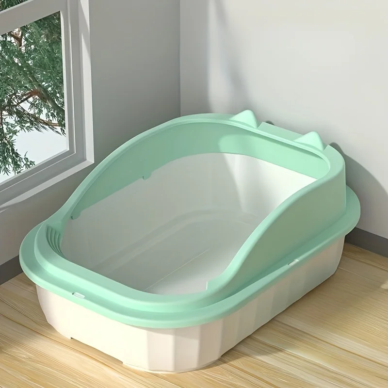 Large Semi-Enclosed Cat Litter Box - Anti-Splash and Easy to Clean