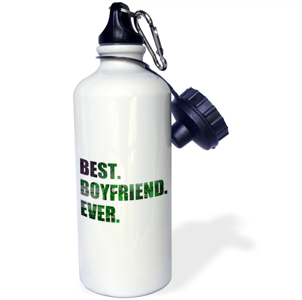 3dRose Best Boyfriend Ever - cut out of green computer microchip graphic, Sports Water Bottle, 21oz