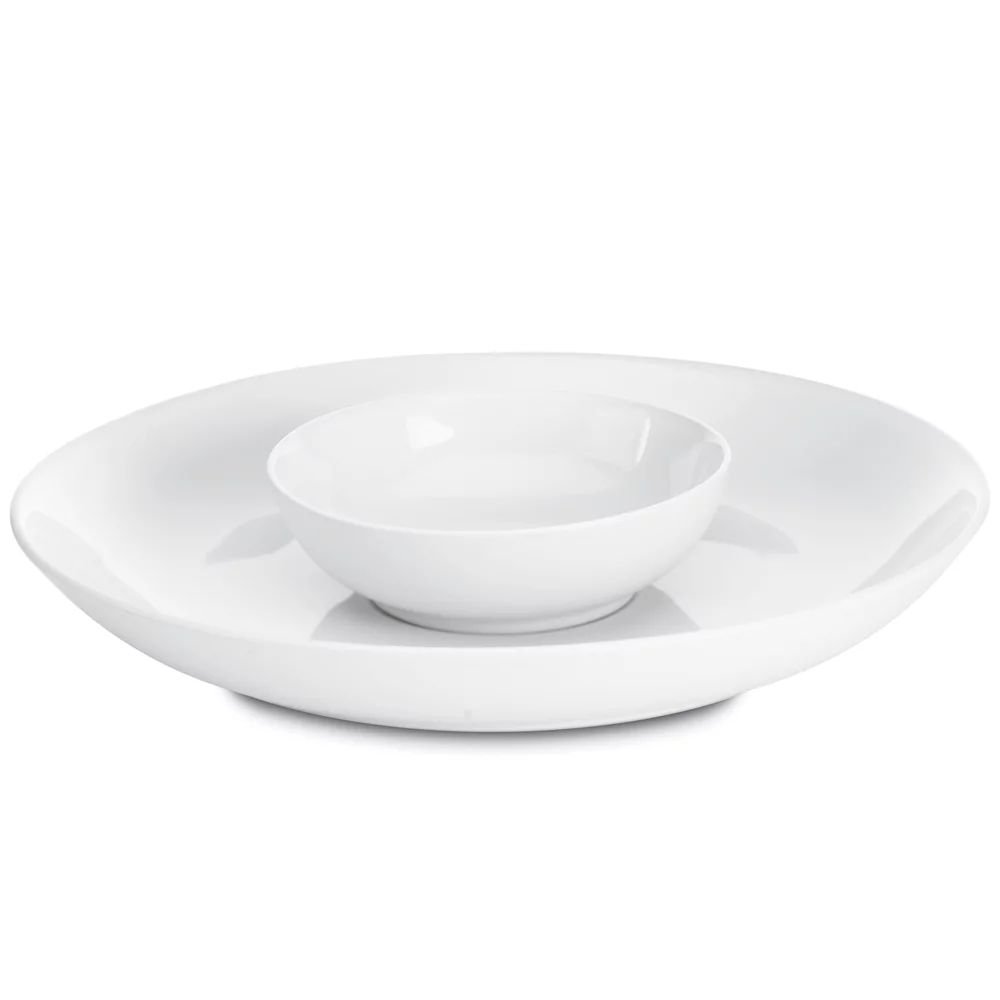 Noritake Colorwave White Chip and Dip Serving Bowl