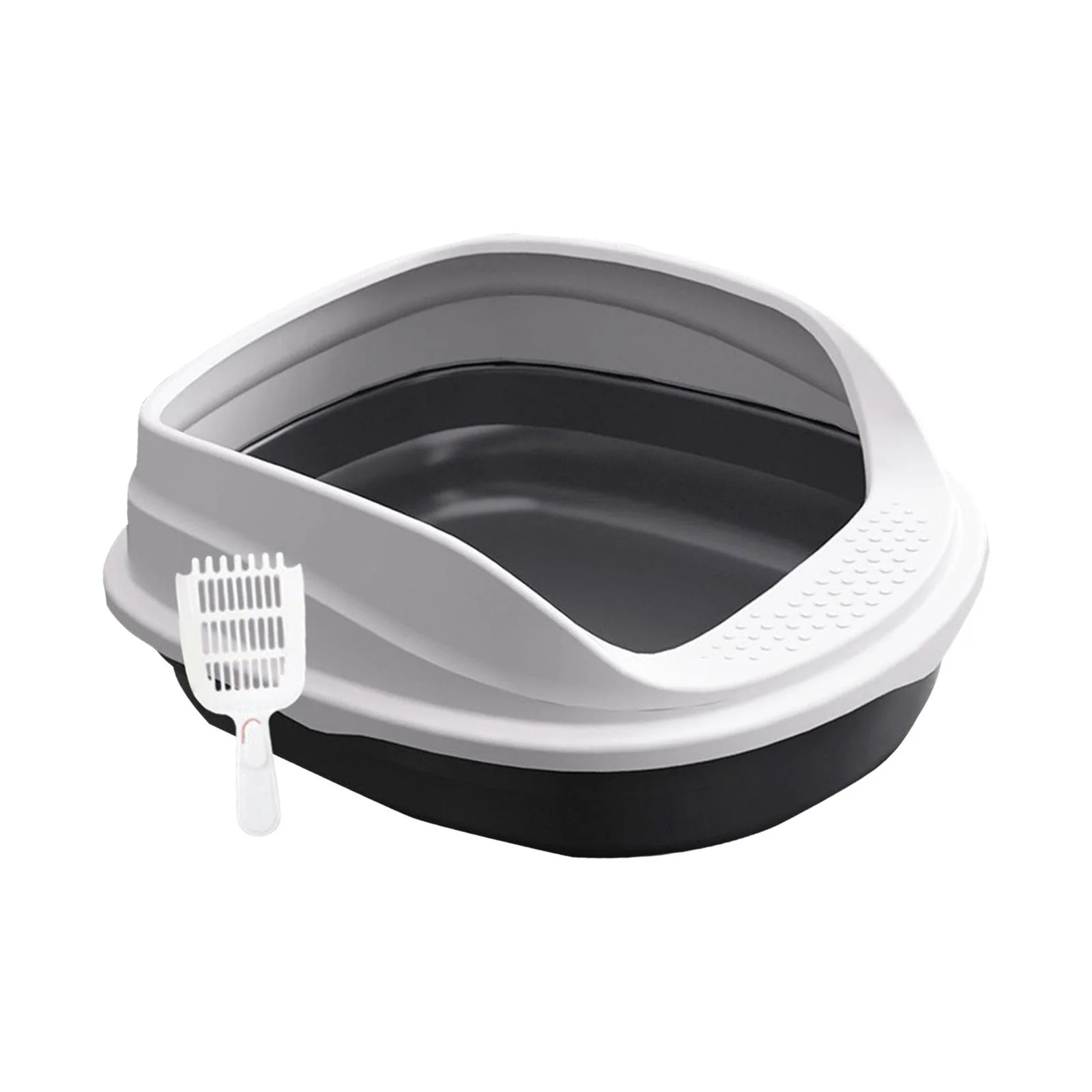 FITYLE Open Cats Toilet Cat Small Dogs Bedpan Cage Easy to Clean Pets Supplies Kitten Potty Pan for Hamsters Indoor Cats Kitten Bunny Black 45cm