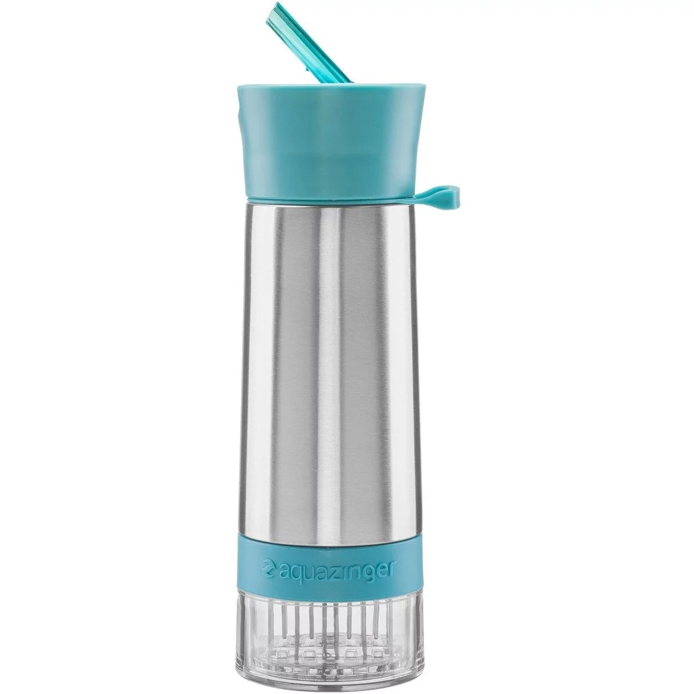 Zing Anything Aqua Zinger 18/8 Stainless Steel Blue Fruit Fusion Water Bottle, 20 Ounce