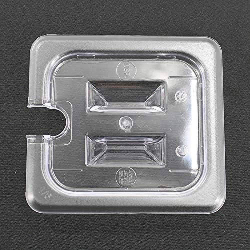CMI 1/6 Size Polycarbonate Notched Lid,Food Pans Lid & Cover, Clear-Pack Of 6