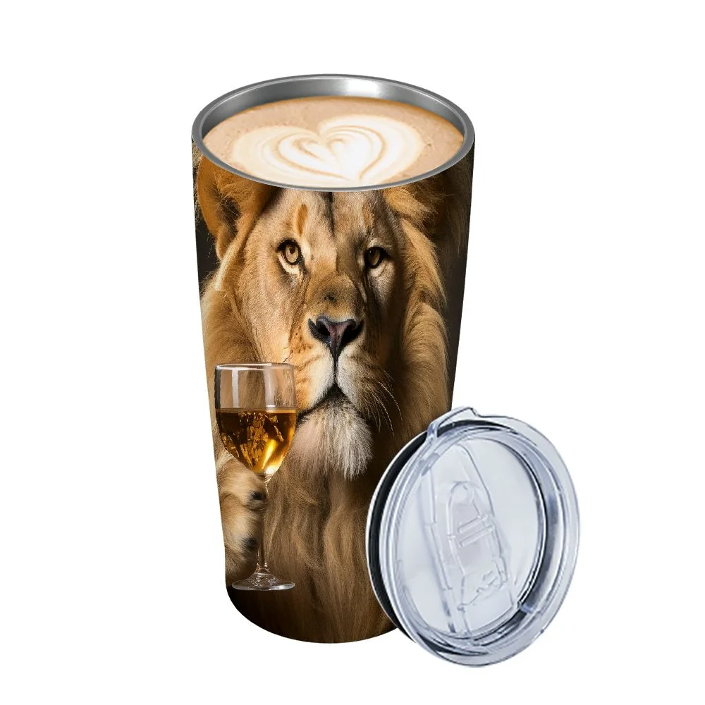 JEUXUS  water bottle with straw - CHARLI - insulated stainless steel water bottle - thermos - girls/boys (Lion 'Star', )