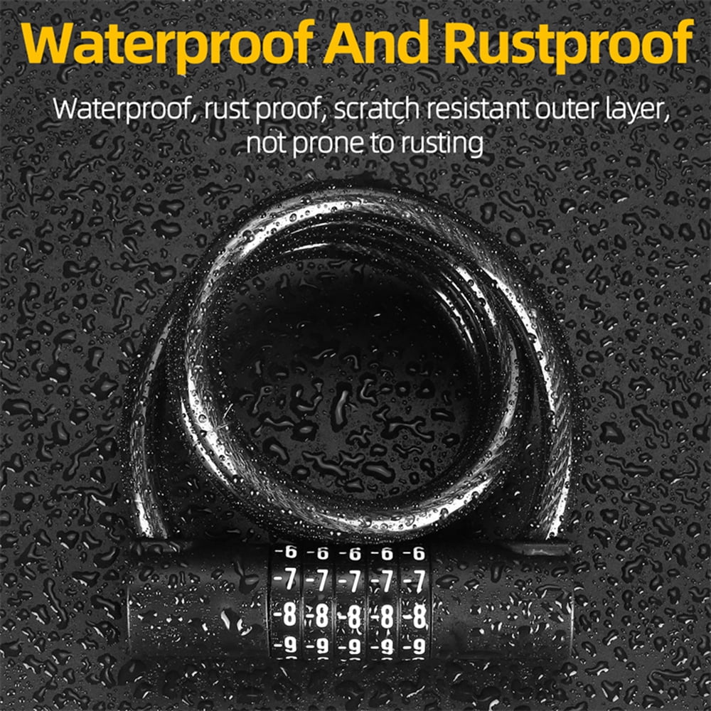 Bike Locks,Coiled Cable Lock Bike Locks Lock Resettable Combination Lock Cable Lock Ebike Lock Lock Cable 5 Resettable Combination Lock -theft Coiled Lock - Coiled