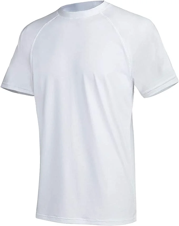 Satankud Men's UPF 50+ Rashguard Swim Tee Short Sleeve Running Shirt Swimwear Swim Hiking Workout Shirts