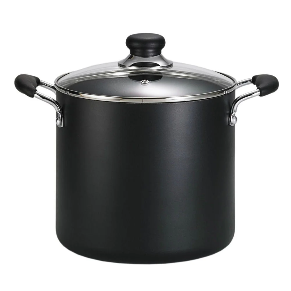 2PC T-Fal T-fal A9228064 Non-Stick Stock Pot, Black, 12 Quart