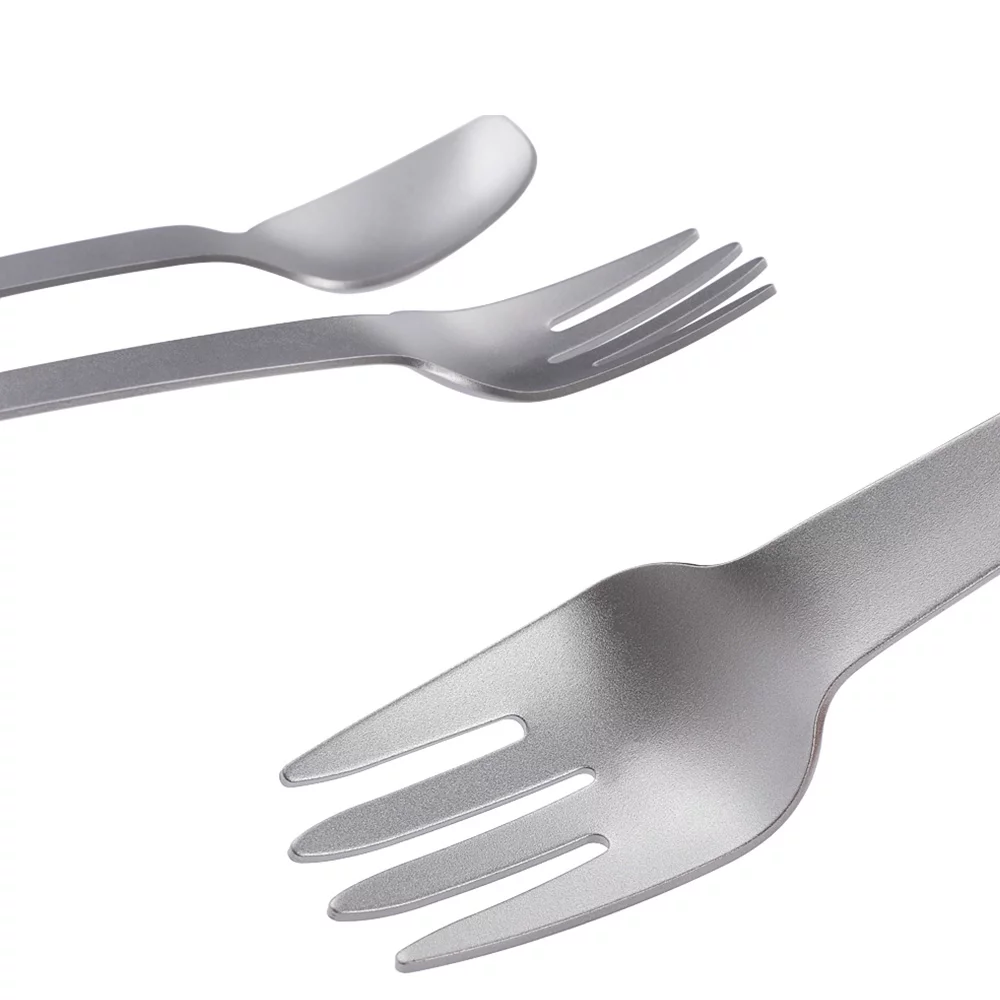 ammoon Camping Dishware Set, Knife Fork Spoon Cutlery for Adventures Tableware Suit