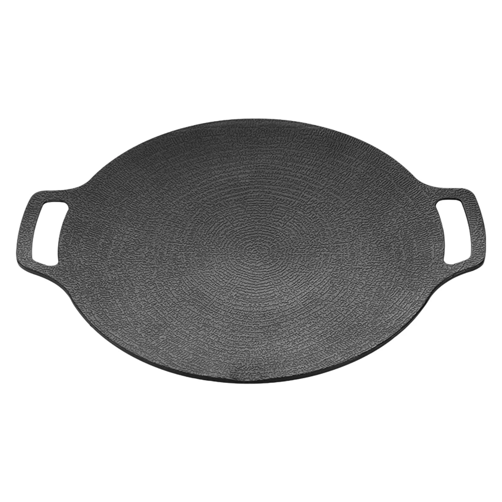 Grill Pan Korean Style Multipurpose Durable Portable Cookware Frying Pan Barbecue Plate for Roasting Activities Restaurant Picnics Camping Diameter 30cm