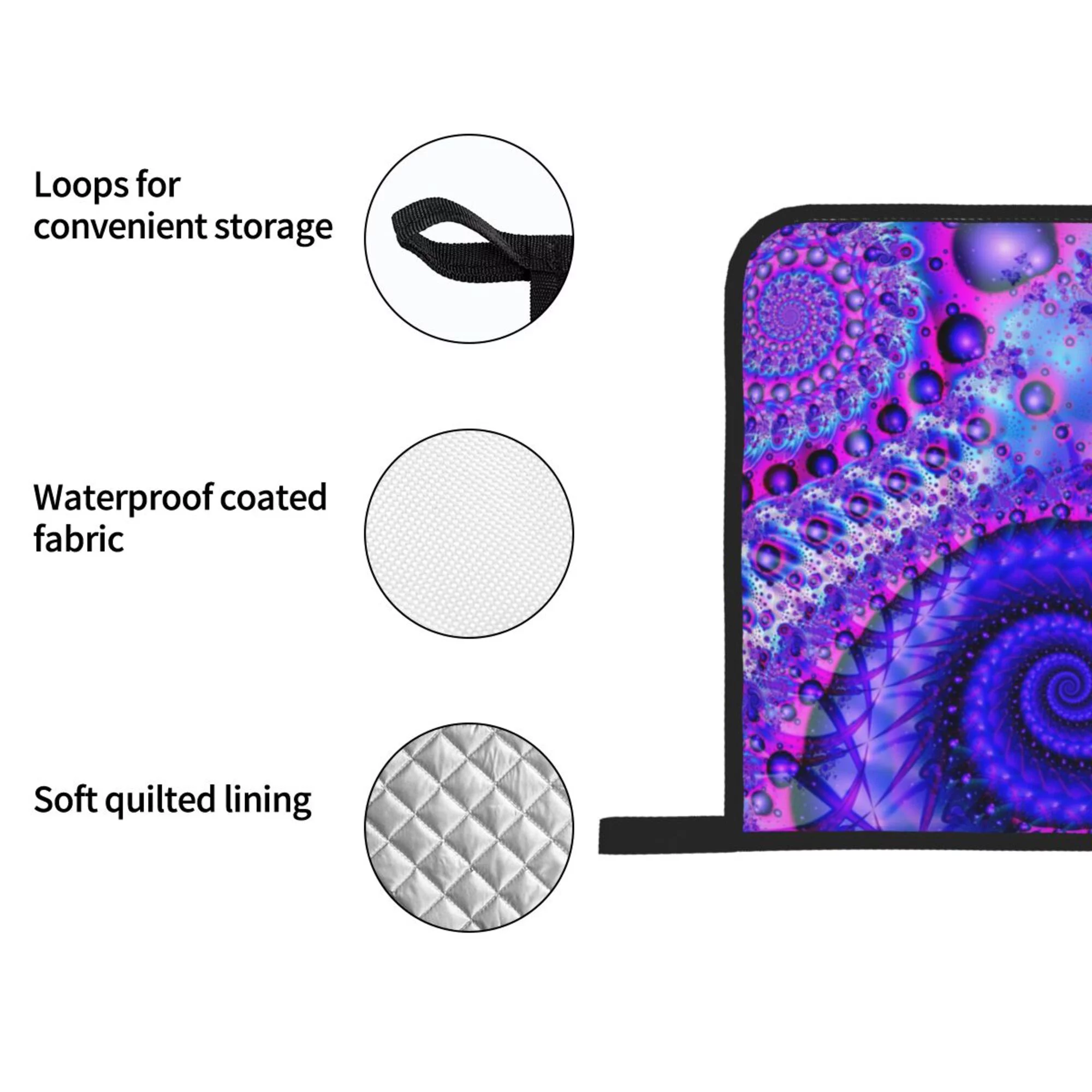 ZICANCN Oven Mitts and Pot Holders Sets,Fantasy Creative Purple Fractal Baking Sets Kitchen Heat Resistant 4 Pieces