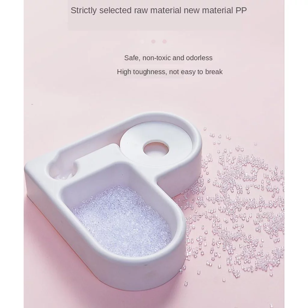 double puppy Cat Bowls, Gravity Food Bowl, Pet Automatic Drinking Fountain Dispenser Detachable Transparent Feeder Bowls