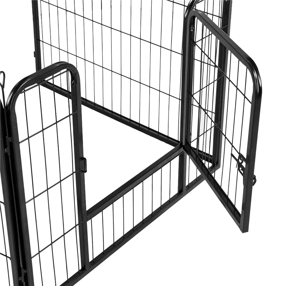 Topeakmart 6 Panels Heavy Duty Pet Playpen Dog Exercise Pen Cat Fence, 23.6''H, Black