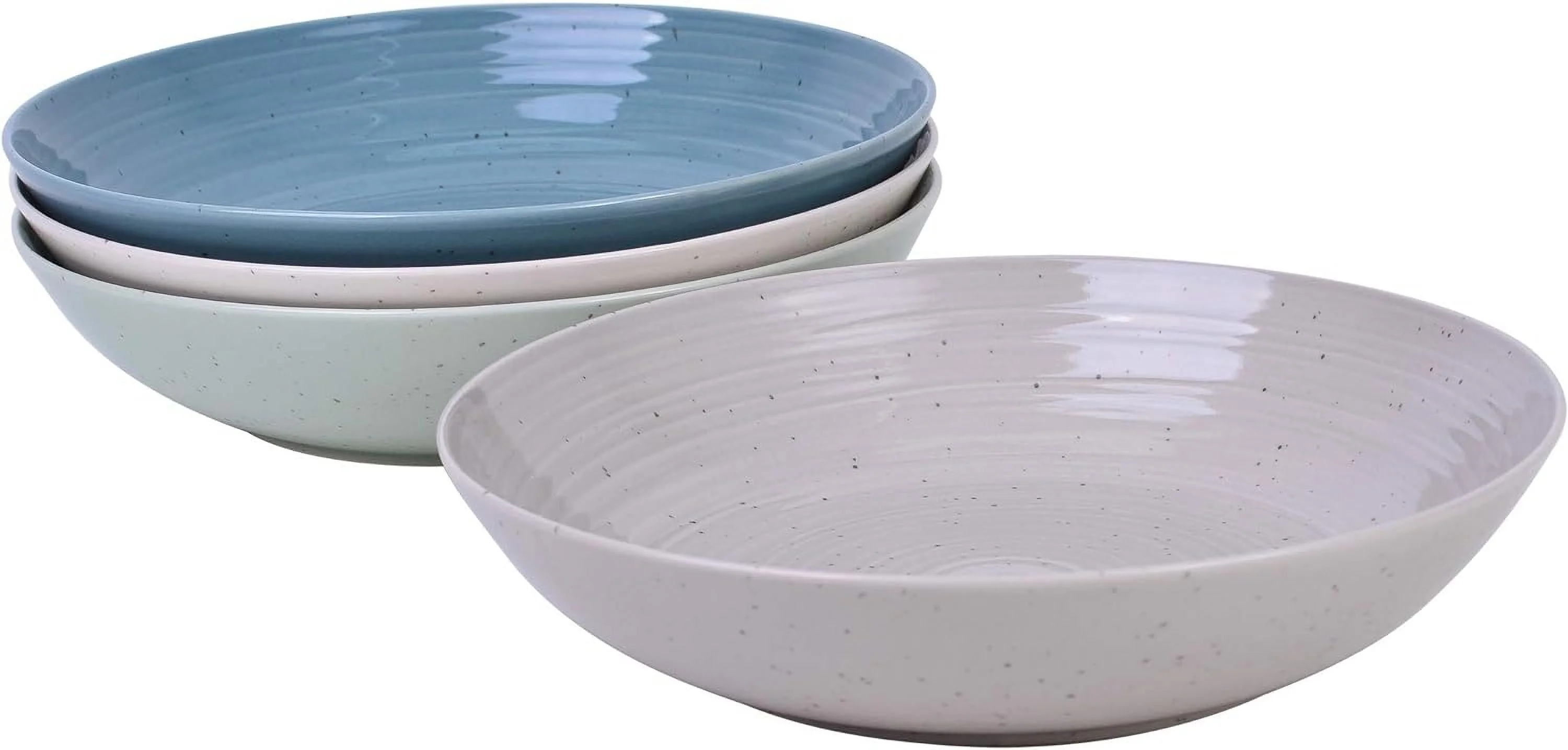 Siterra Artist's Blend Stoneware Dinner Bowls, Assorted Colors (Set Of 4)