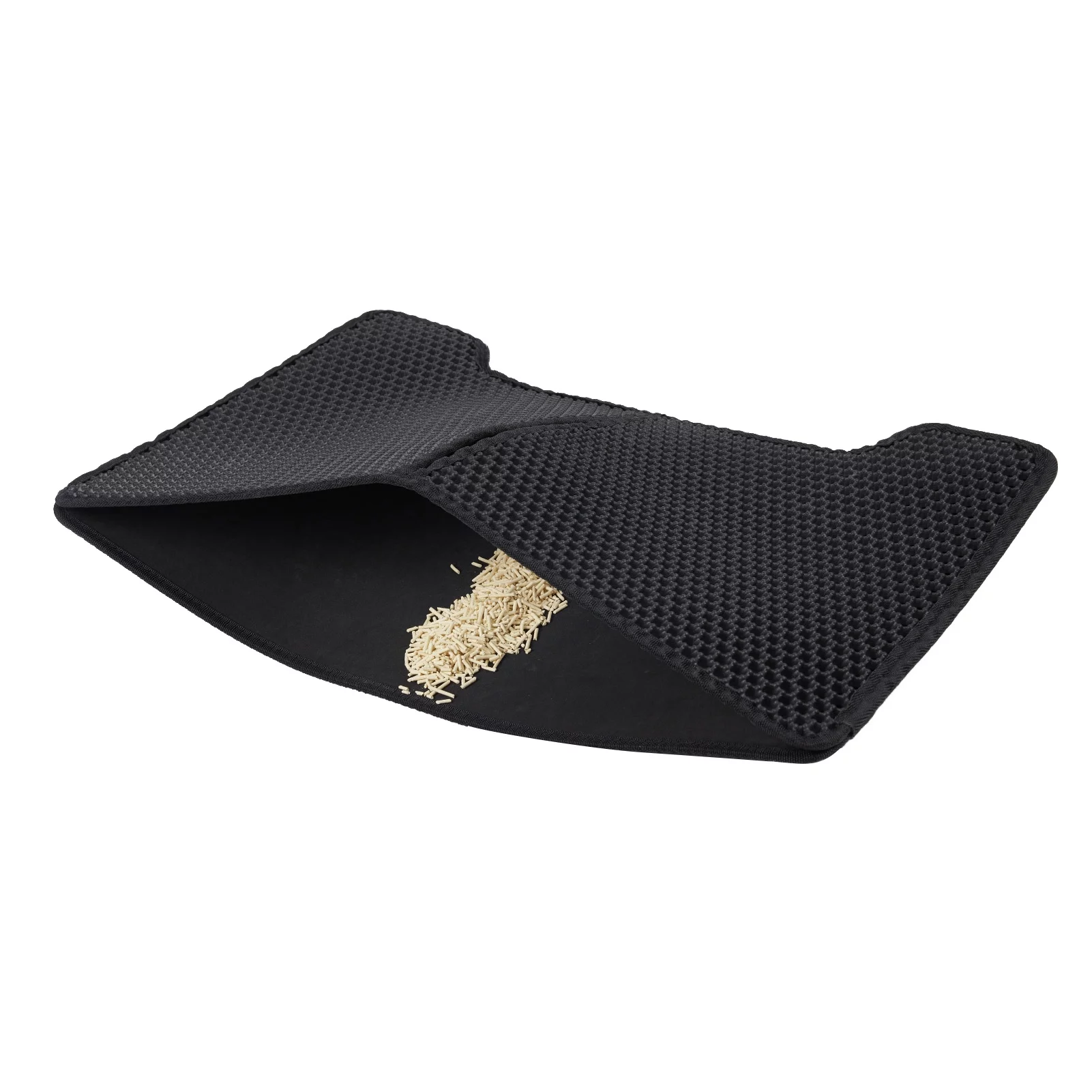 Htovila Cat Litter Mat Double Layer Foldable Mat Litter Box Rug