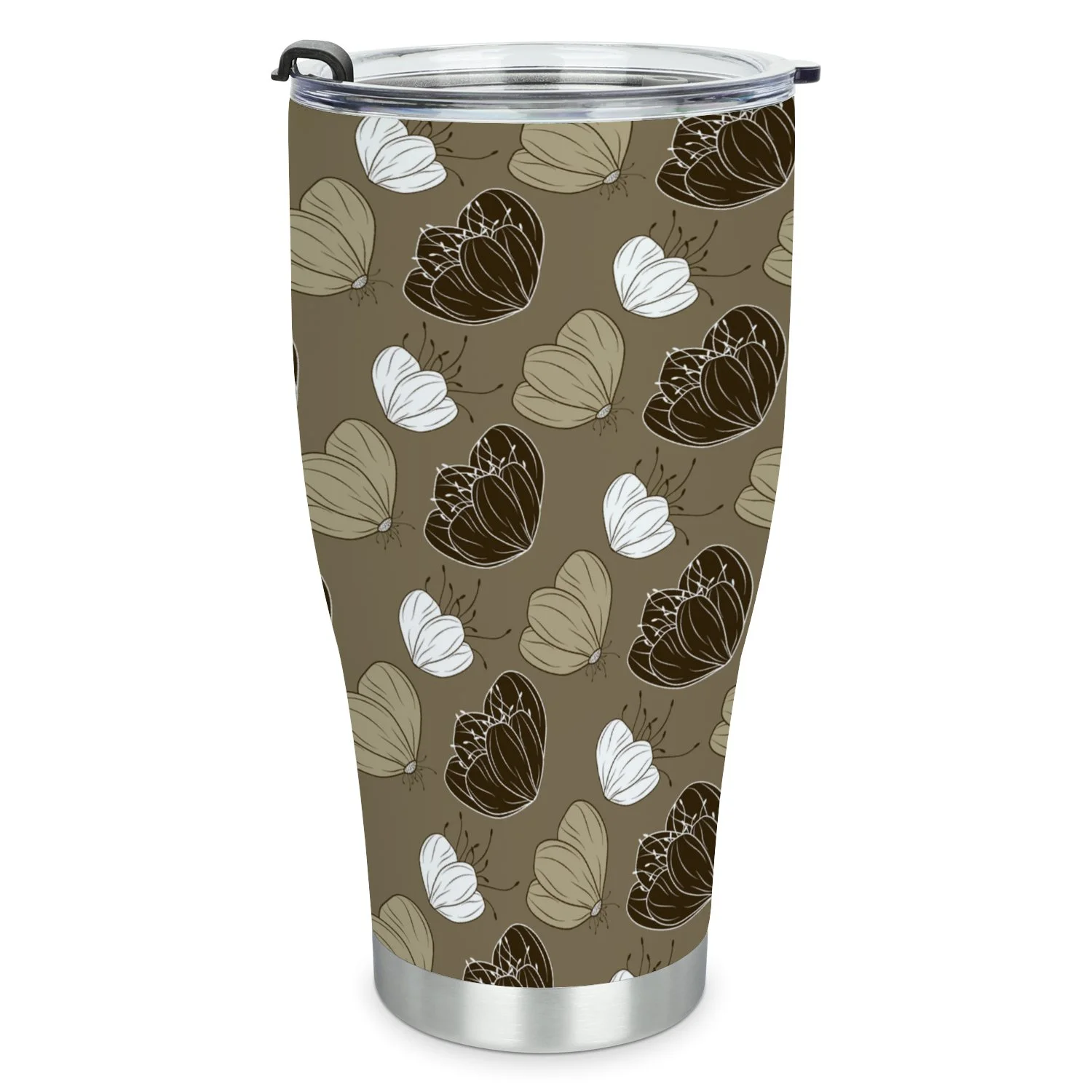 Hidove Stainless Steel Tumbler, Abstract Flower Pattern Background 30oz Leak Proof & Stainless Steel Bottle for Hot & Cold Drinks - Coffee Travel Mug, Water Metal Canteen, Thermal Cup