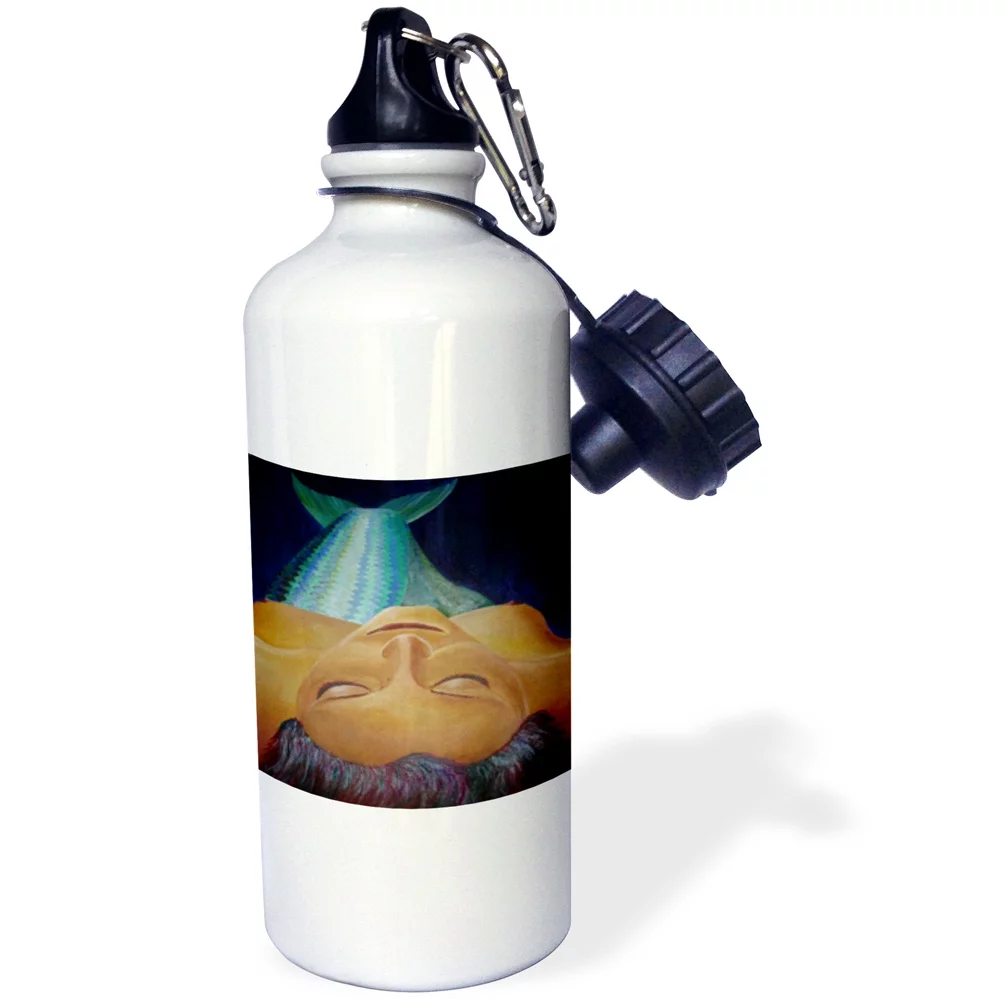 Sea Goddess - blue, fantasy, mermaid, mythological, ocean nymph, redhead, sea nymph 21 oz Sports Water Bottle wb-46753-1