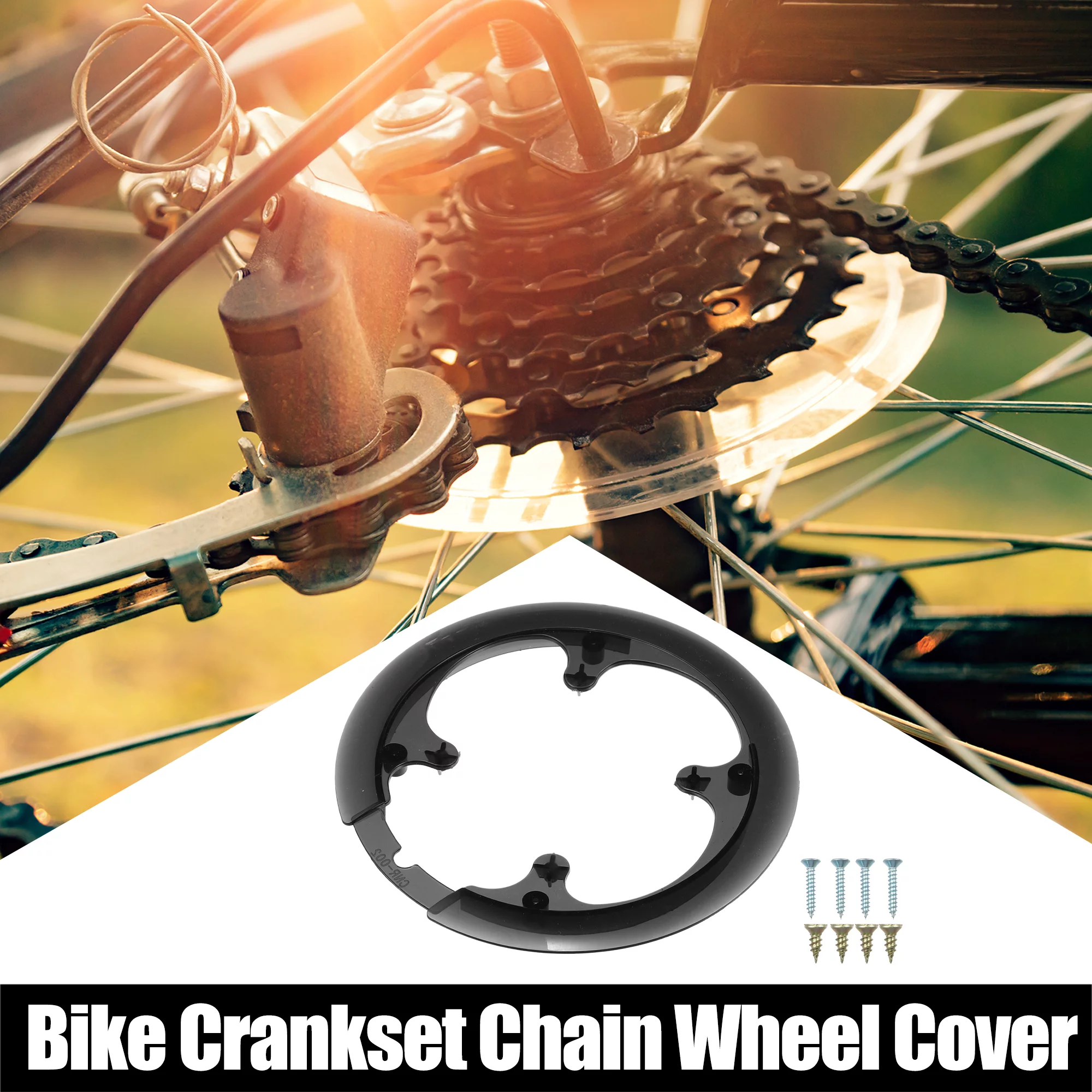 Unique Bargains 2 Pcs 42 44 Teeth 7.4cm 9.5-10.5cm Bicycle Bike Crankset Chain Wheel Cover Protection Chain Wheel Protective Cover Black