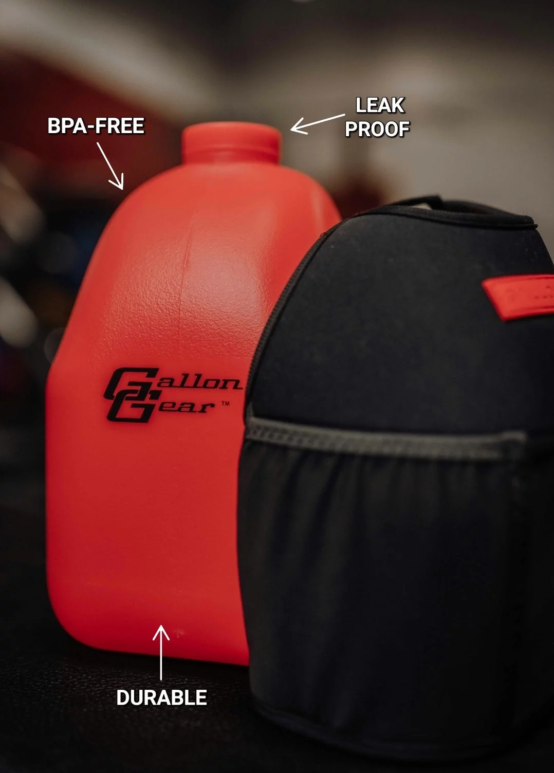 Red Durable Transparent Gallon Bottle