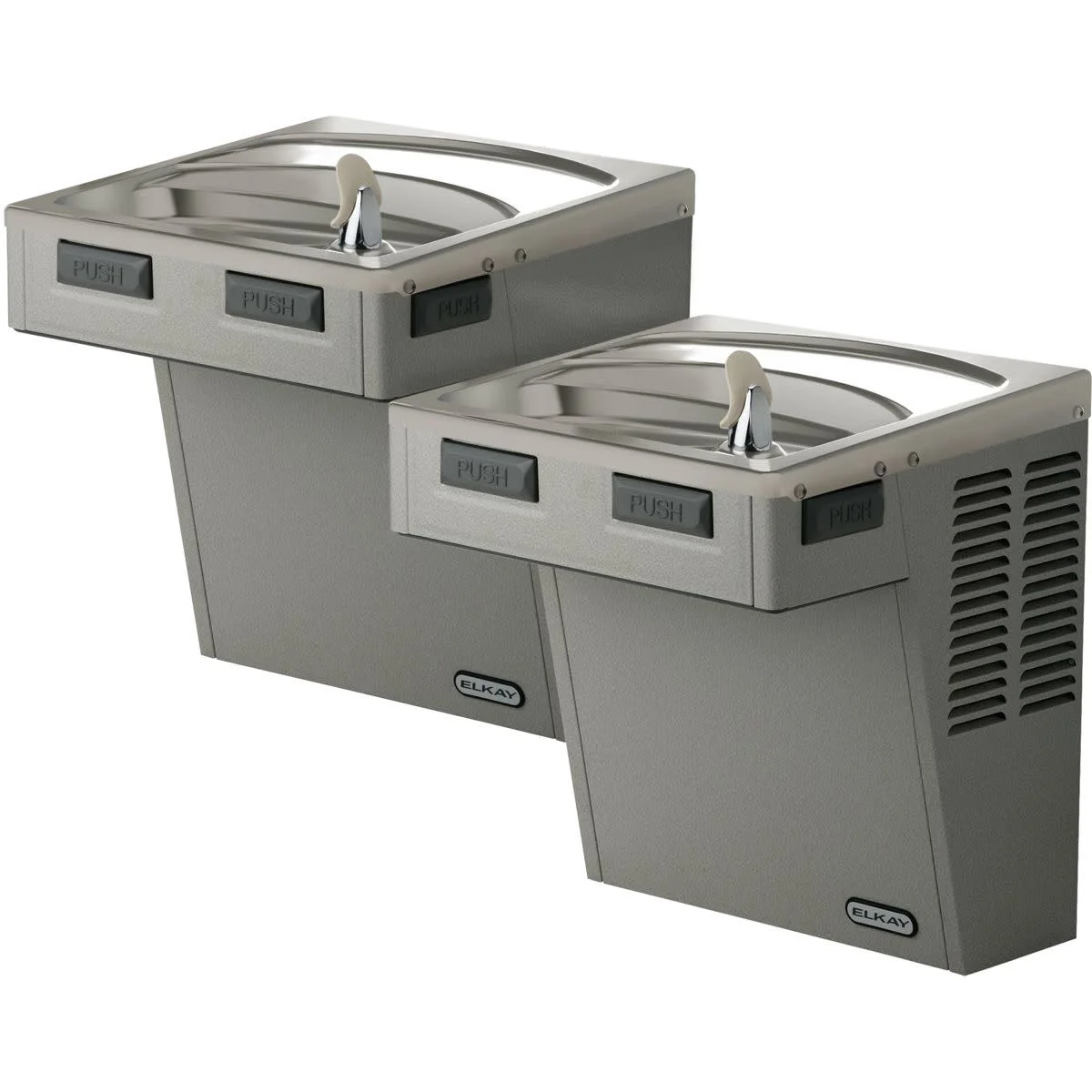Elkay Emabftlddc Ada Wall Mount Bi-Level Drinking Fountain - Stainless Steel