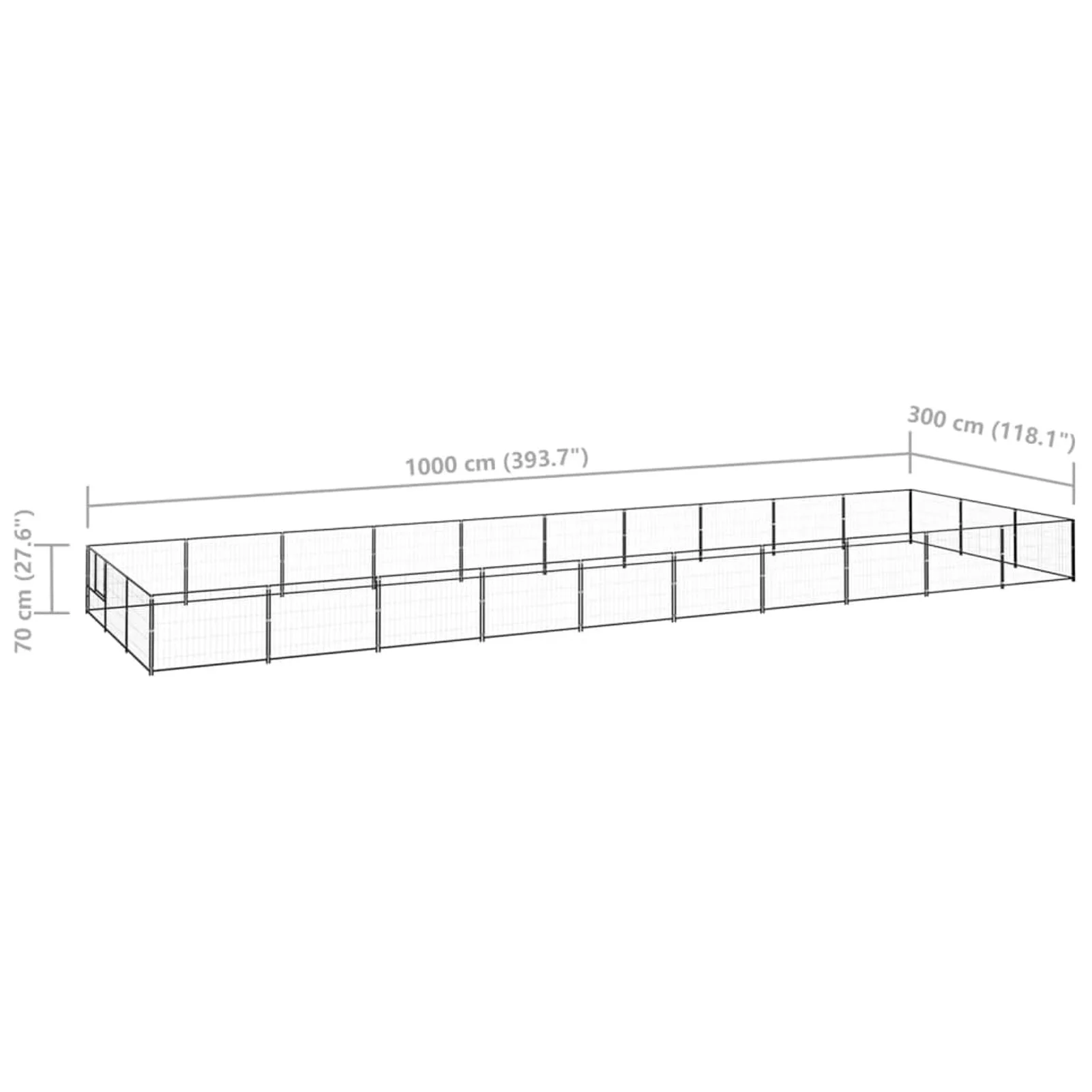 Irfora parcel,322.9 Ft² Steel Inches (l X Kennel With Door 393.7 X 118.1 27.6 Inches (l W X H) With Mesh Sidewalls X 118.1