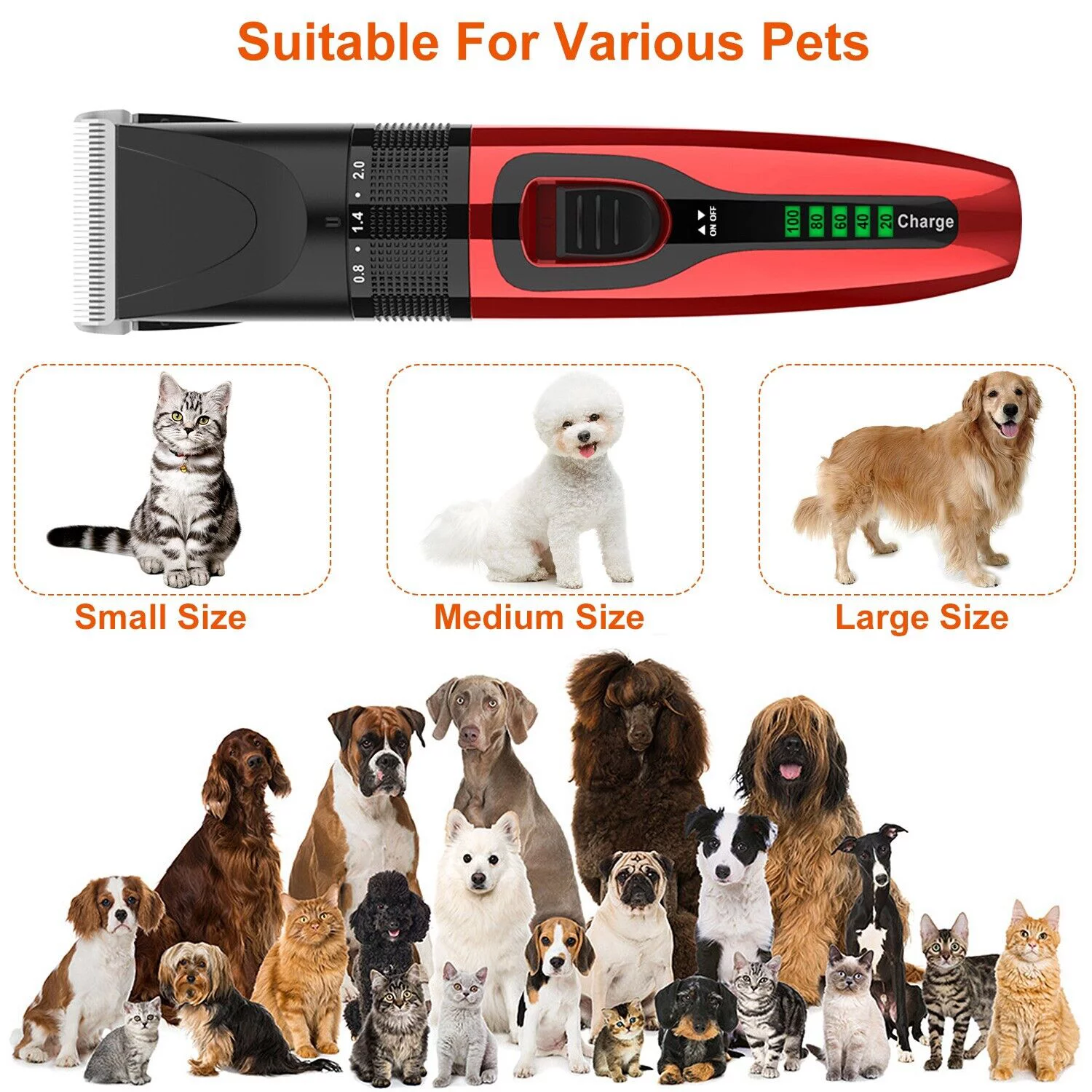 Professional Groomer Pet Grooming Kit Dog Cat Trimmer Hair Clippers Shaver Quiet