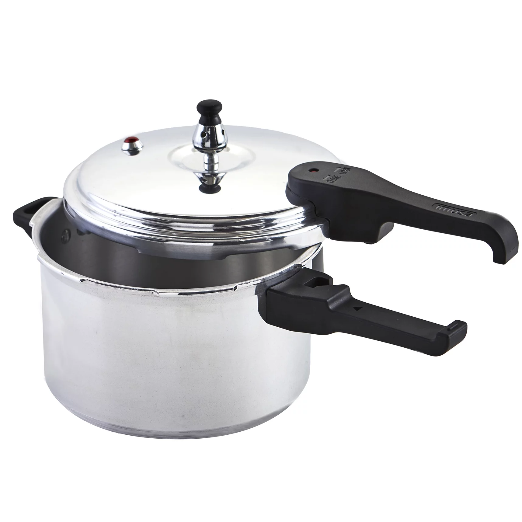 Imusa 7 Quart Stovetop Natural Finish Basic Pressure Cooker, Silver