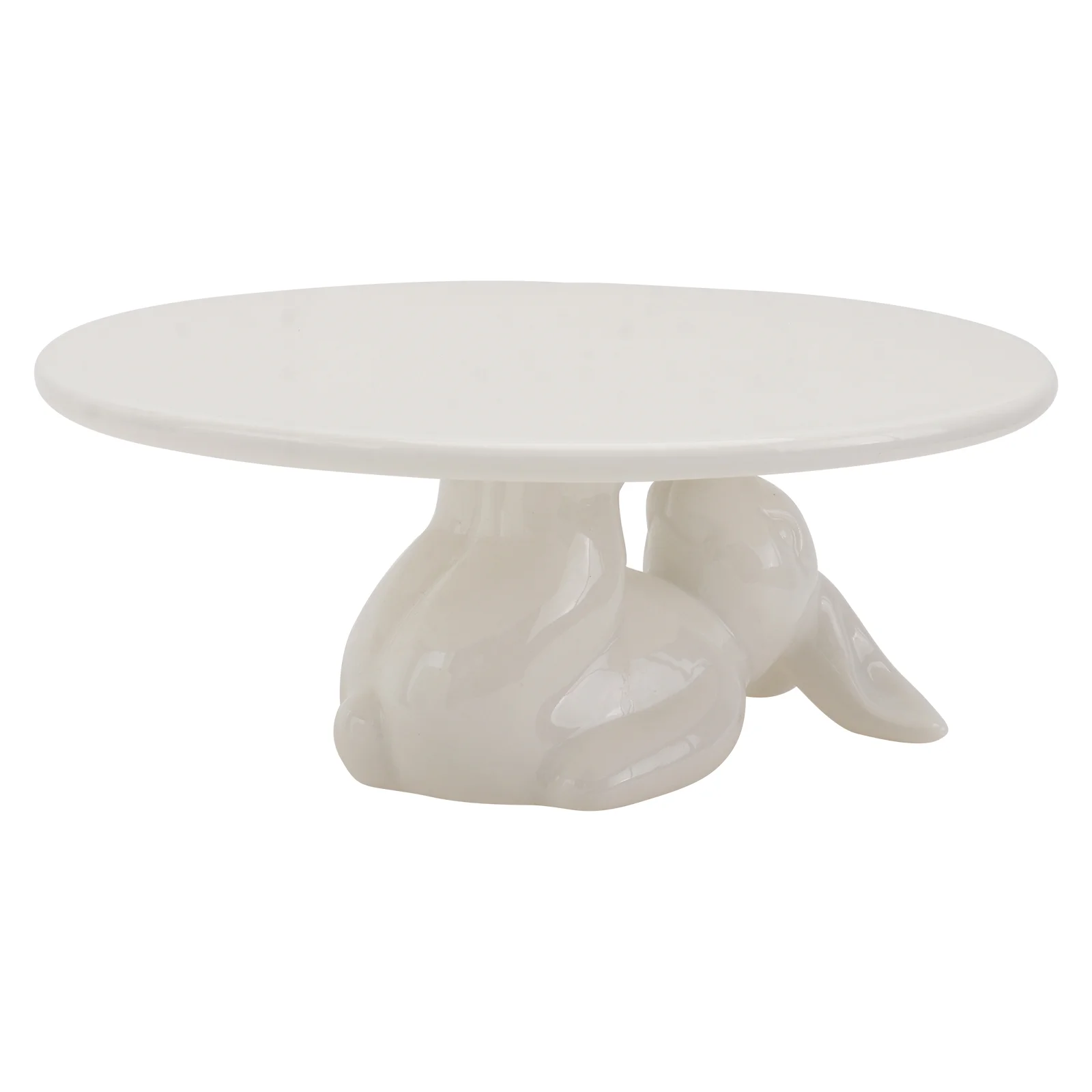 FRCOLOR 1PC Cartoon Rabbit Round Baking Cake Plate Afternoon Tea Dessert Ceramic Plate