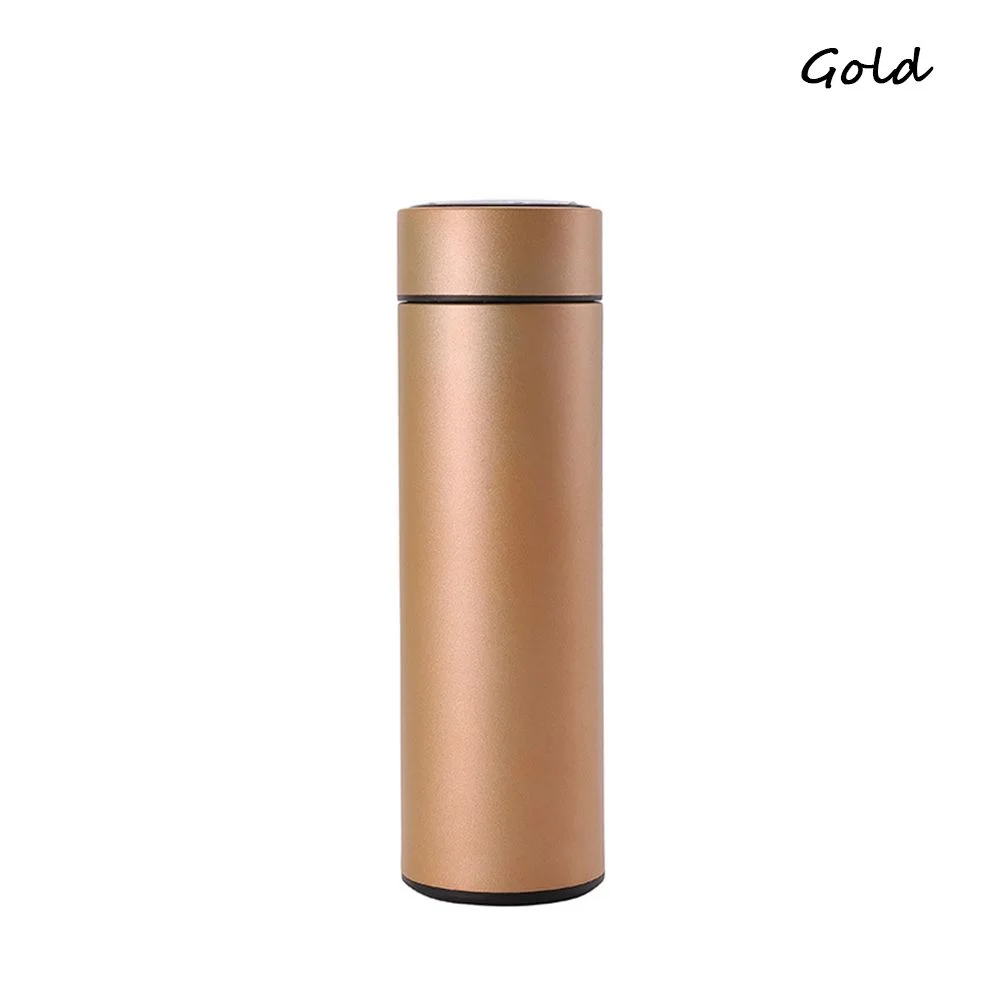 Creative Temperature measurement Drinkware LED Display Thermos cup Premium Travel Mug Miniature Water Bottle Intelligent Temperature Display GOLD
