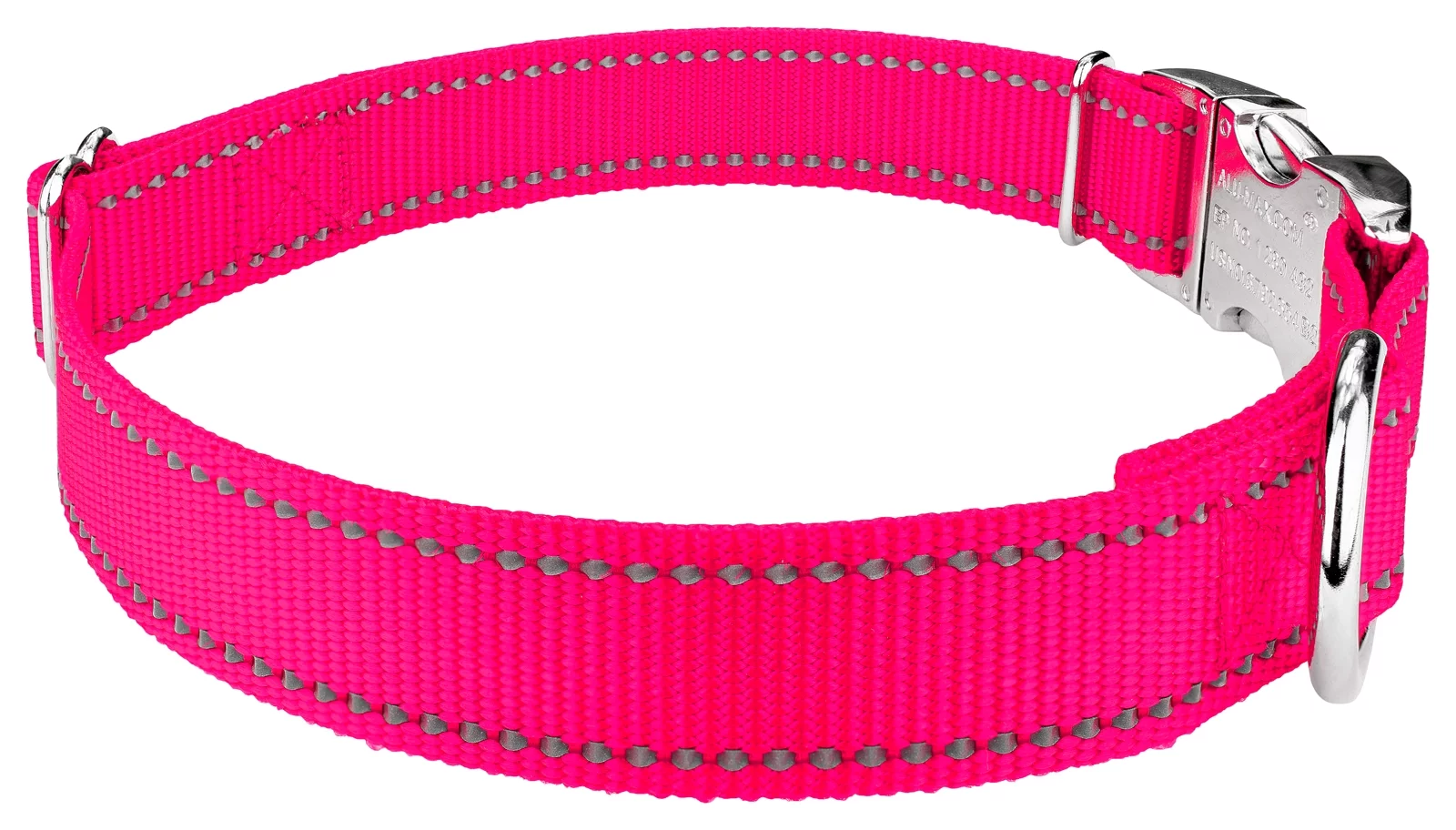 Country Brook Petz® Premium Hot Pink Reflective Nylon Dog Collar & Leash - Large