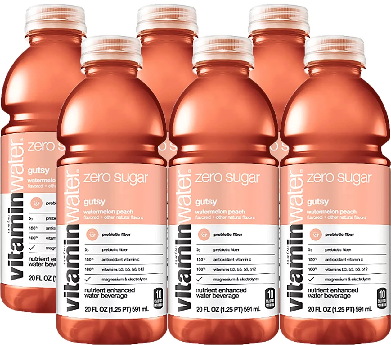 2 Set Of 6 Pack - Zero Gutsy Electrolyte Enhanced Bottled Water With s 20 Oz Bottles