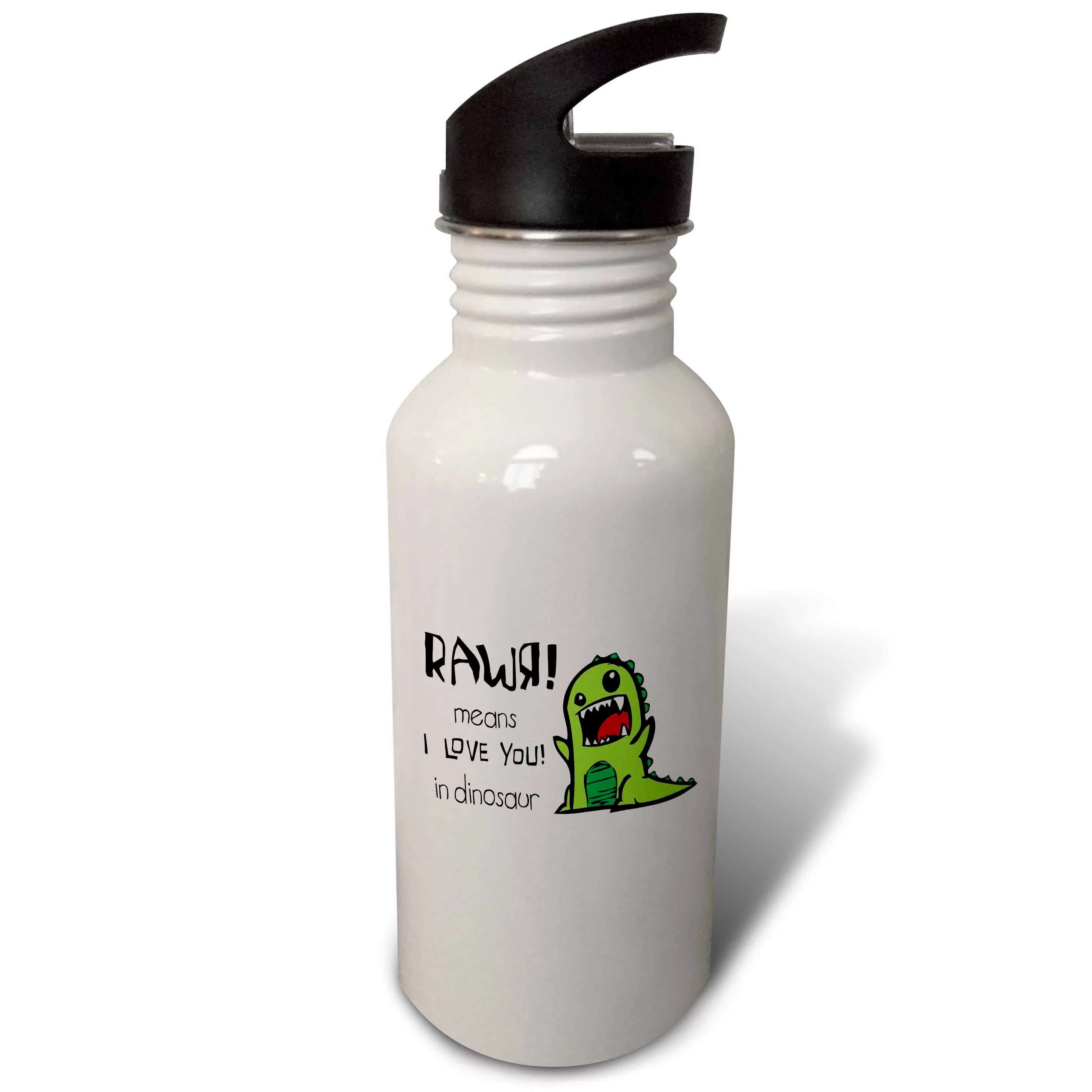 Rawr means I love you in dinosaur 21 oz Sports Water Bottle wb-157446-1
