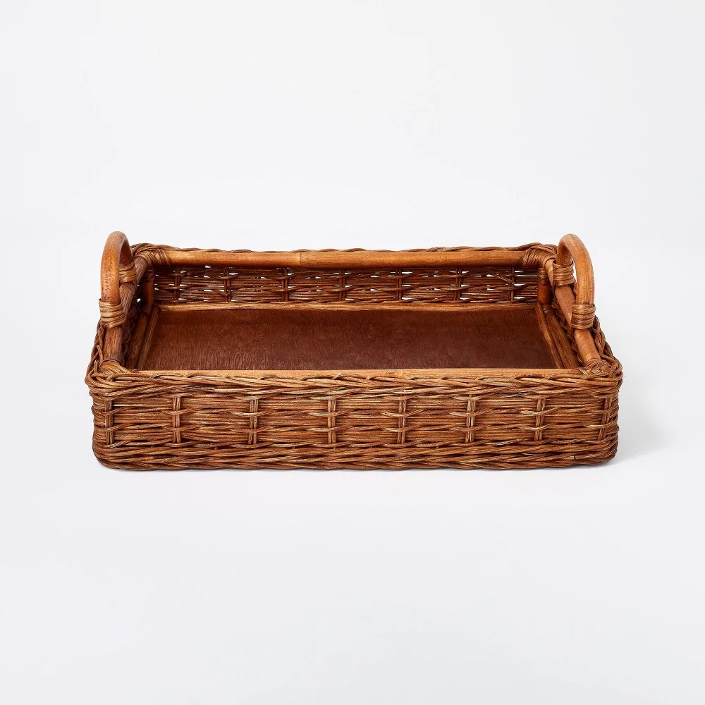 Rattan Rectangle Woven Tray - Threshold Designed with Studio Mcgee