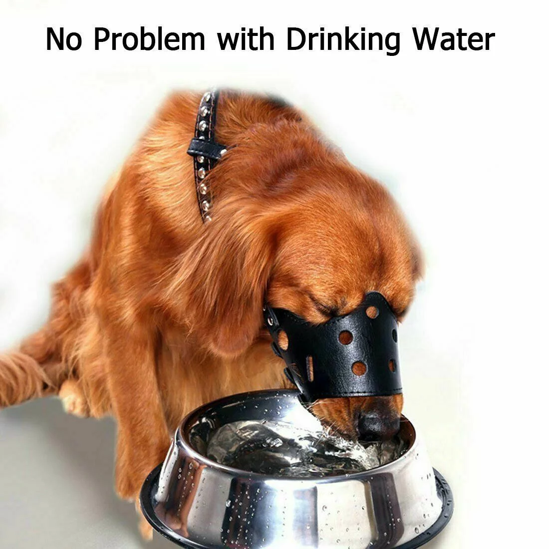 US Adjustable Anti-Biting Pet Dog Soft PU Leather Muzzles Mouth Mesh Cover Masks