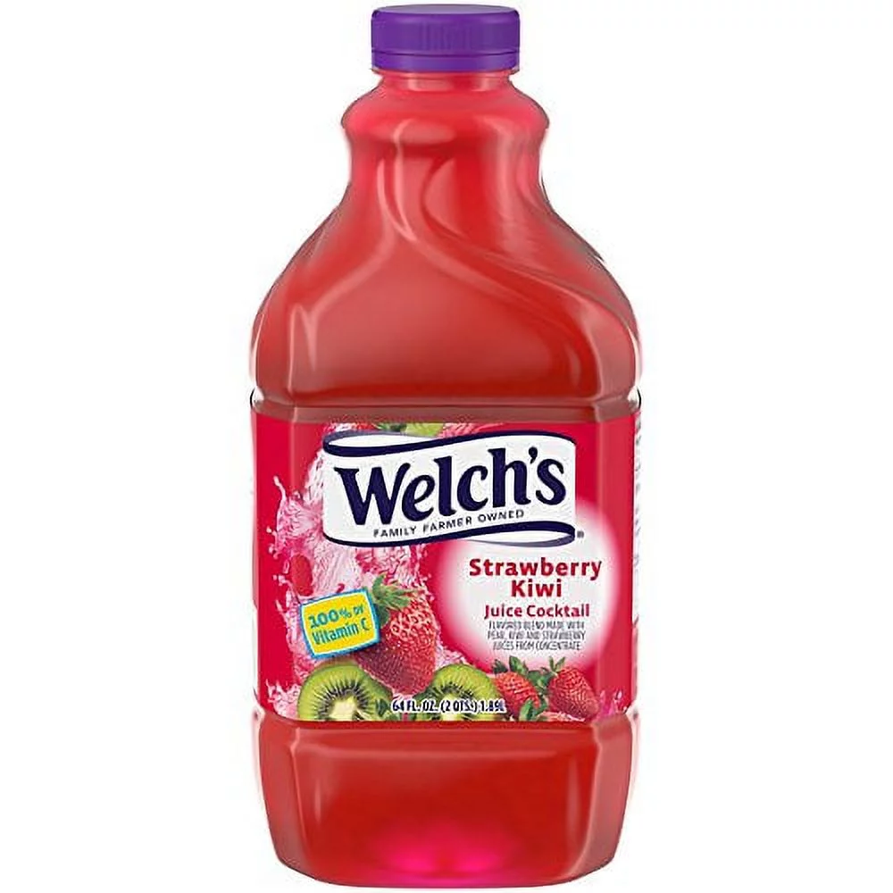 Welch's Cocktail Juice, Strawberry Kiwi, 64 Ounce (Pack of 48)