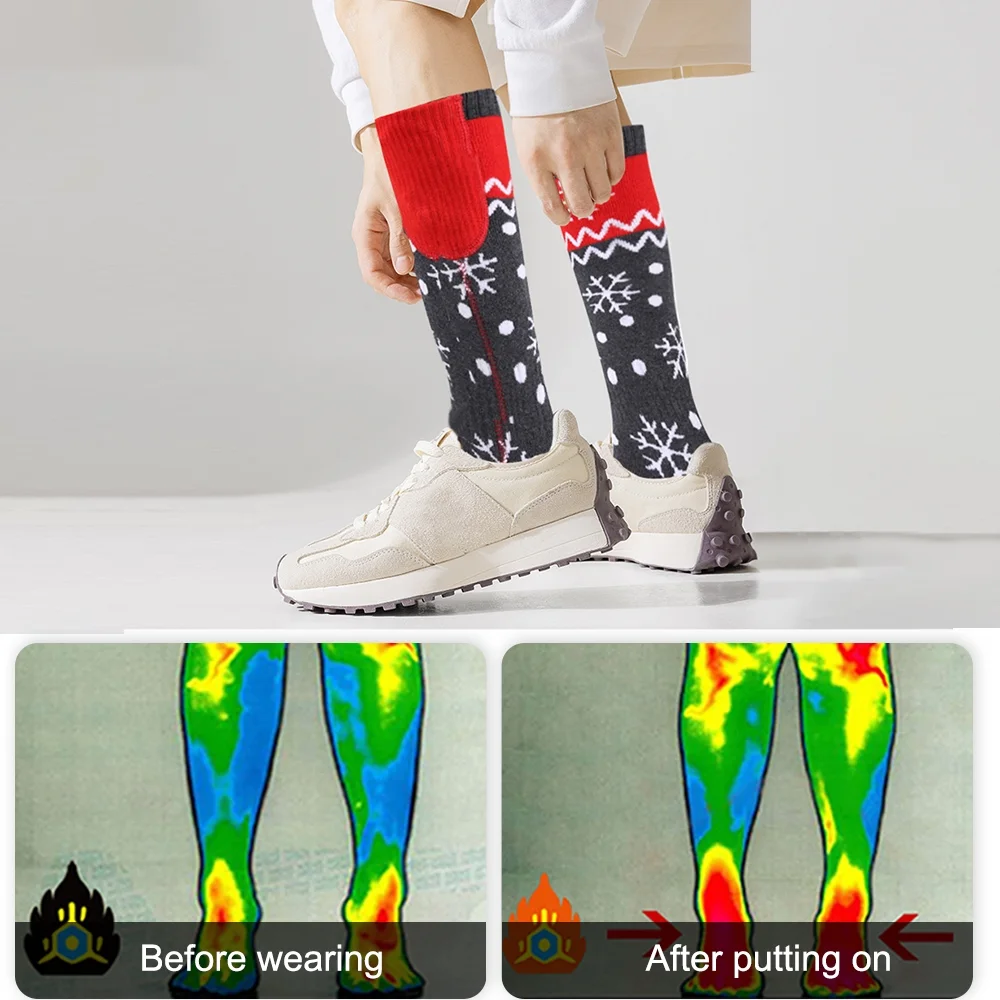 Carevas Socks,Heated Socks Washable Thermal Socks Remote Winter Outdoors 5000mAh Women Washable Thermal APP Remote Winter Socks Aiwei APP Men Women Washable Battery Included Cold Socks Socks Winter