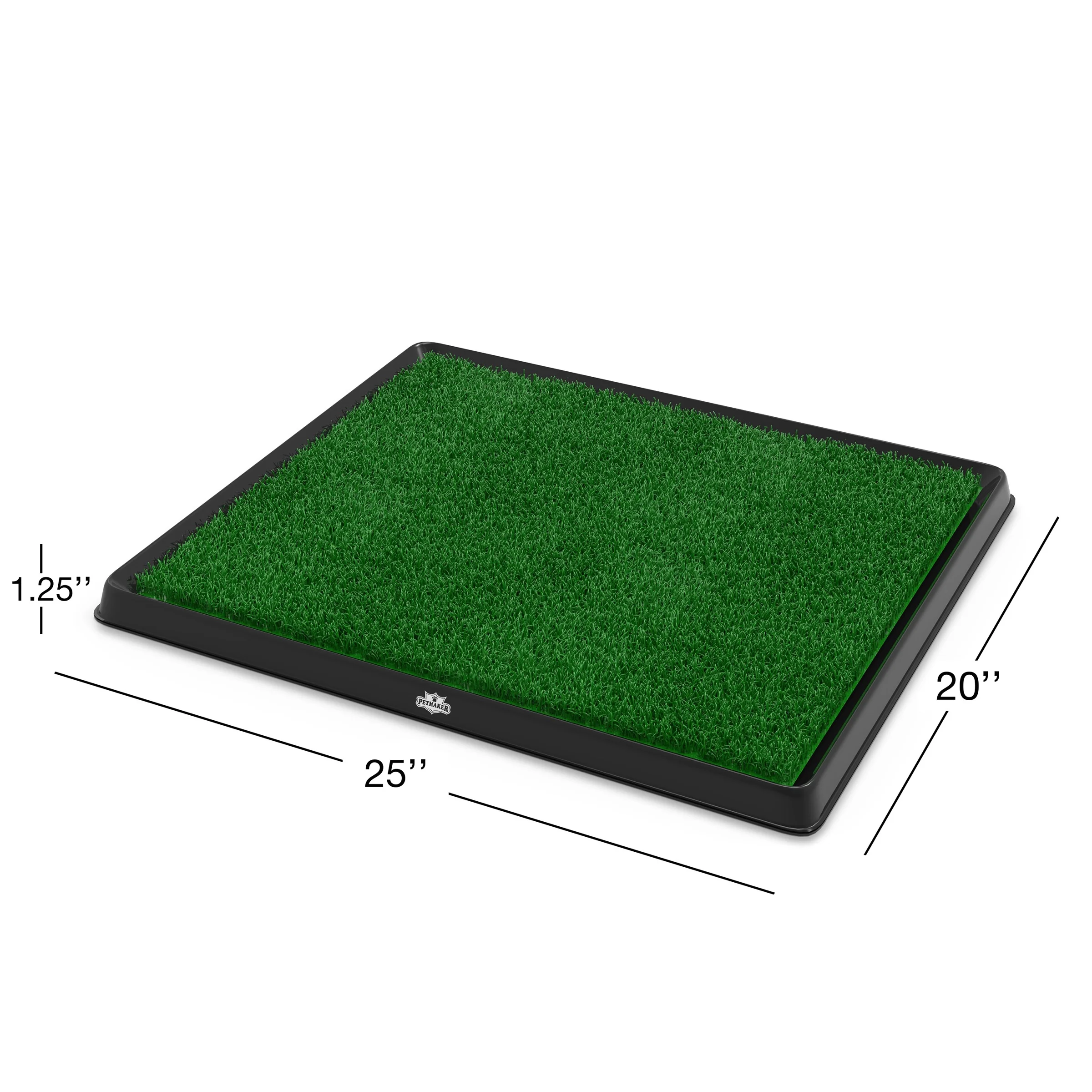 Petmaker Reusable 3-Layer Artificial Grass Puppy Dog Pee Pad with Tray Set - Medium, 20x25