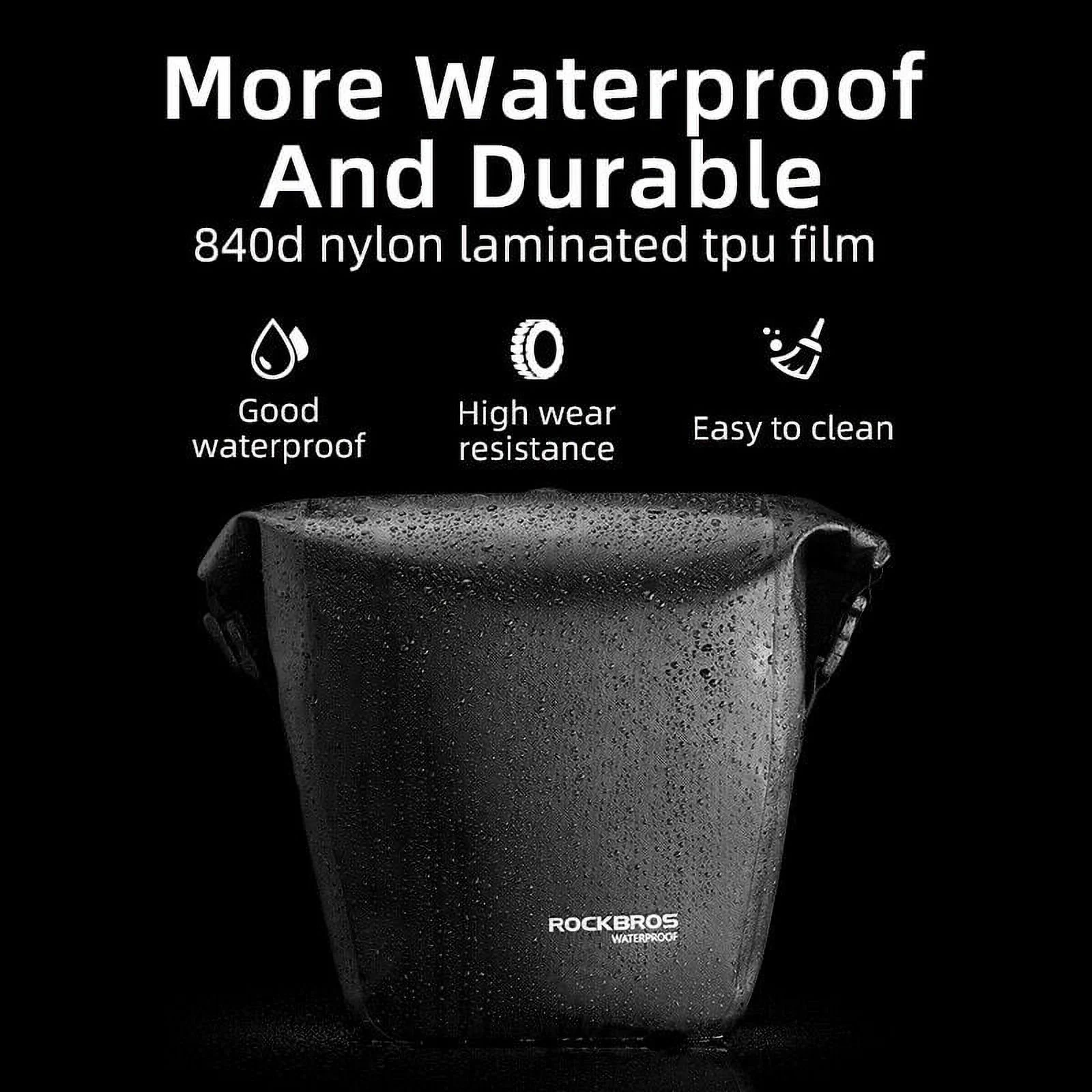 ROCKBROS Multifunction Road MTB Mountain Bike Pannier Rear Seat Trunk Rack Bag 18L Black 1Pcs