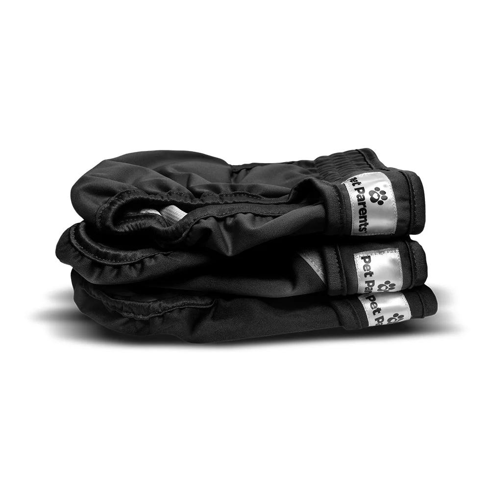 Pet Parents Premium Washable Dog Diapers & Extendrs, (3pack) of Dog Diapers Female & Male Dog Diapers, Doggie Diapers Color: Black, Size: Small Dog Diapers