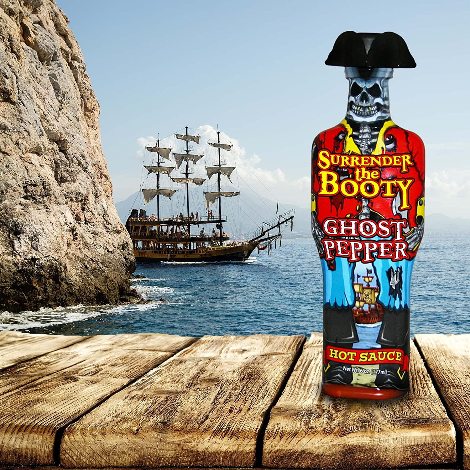 Surrender the Booty Ghost Pepper Hot Sauce - 6 oz